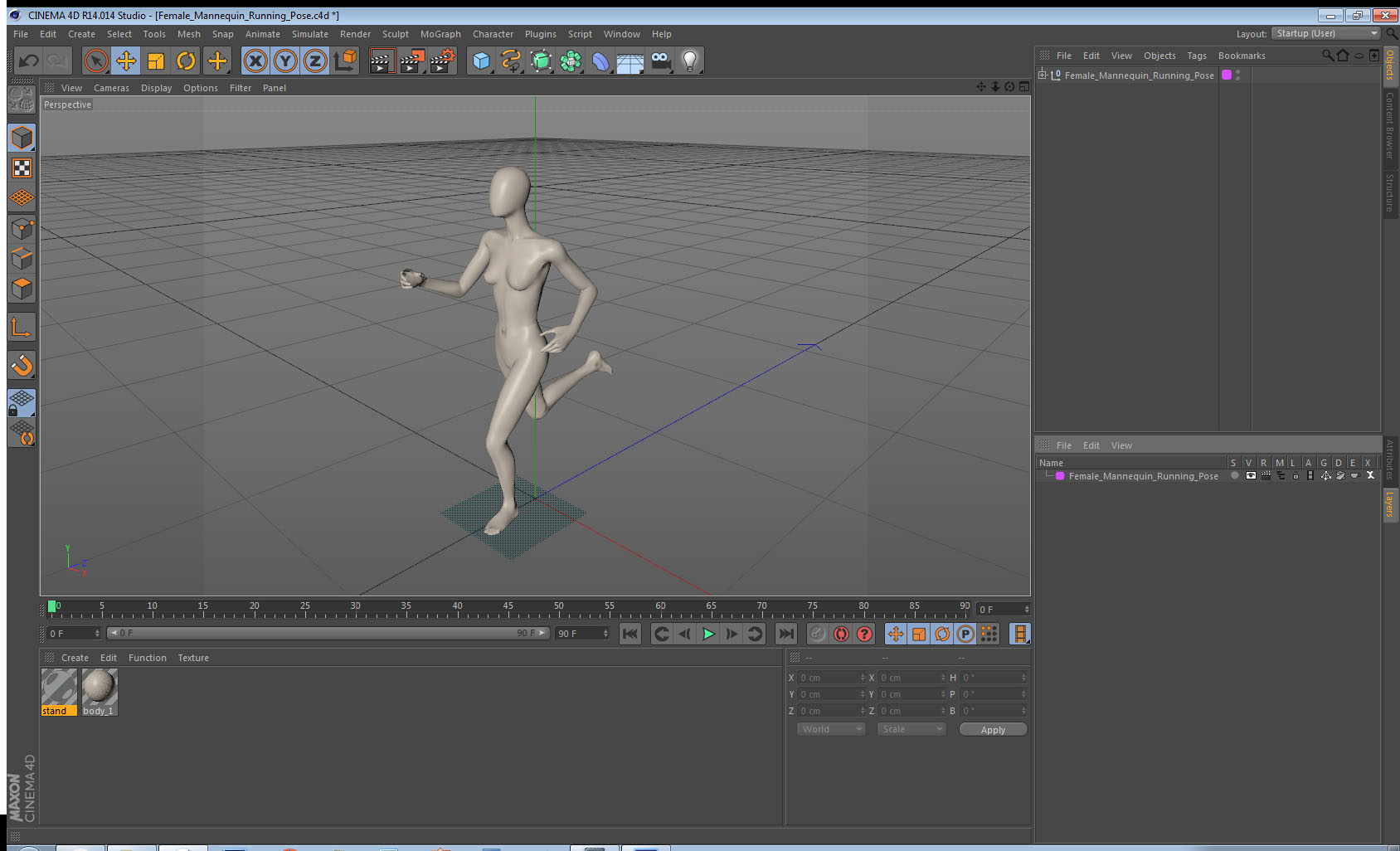 Female Mannequin Running Pose 3D model