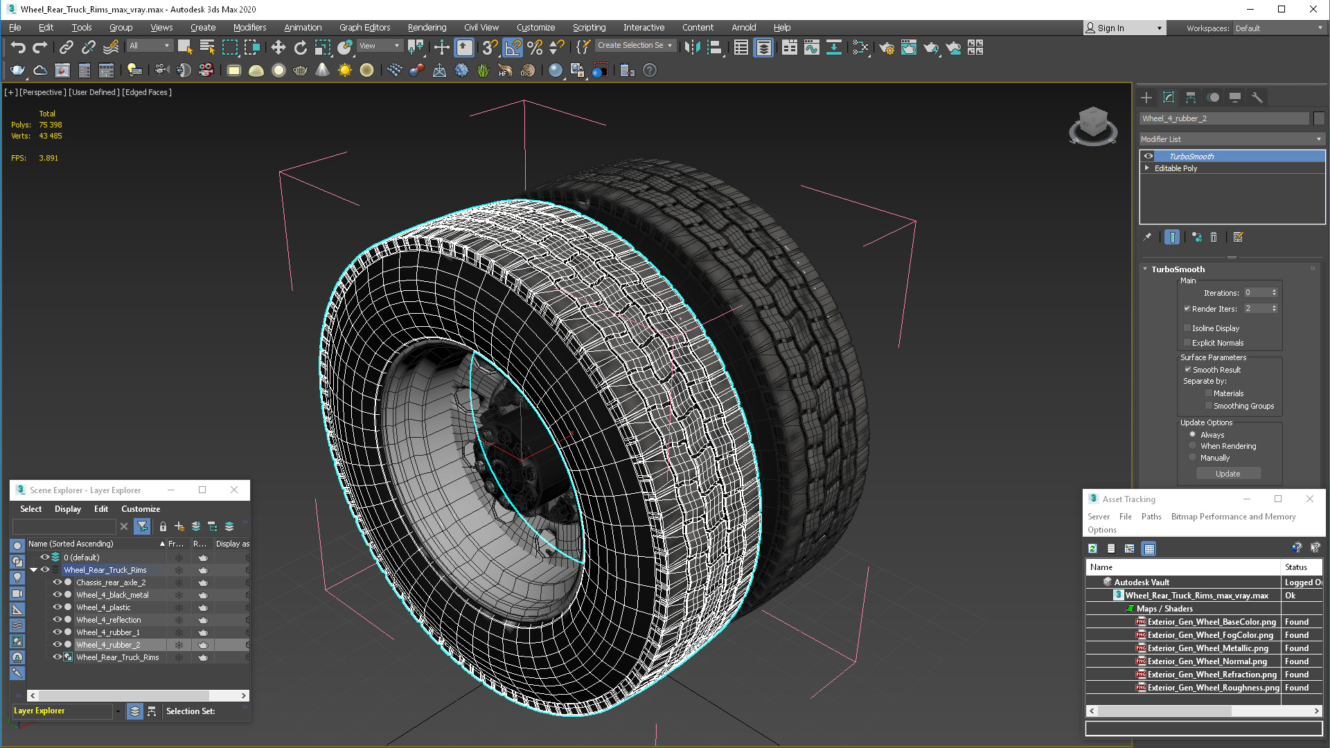 3D Wheel Rear Truck Rims