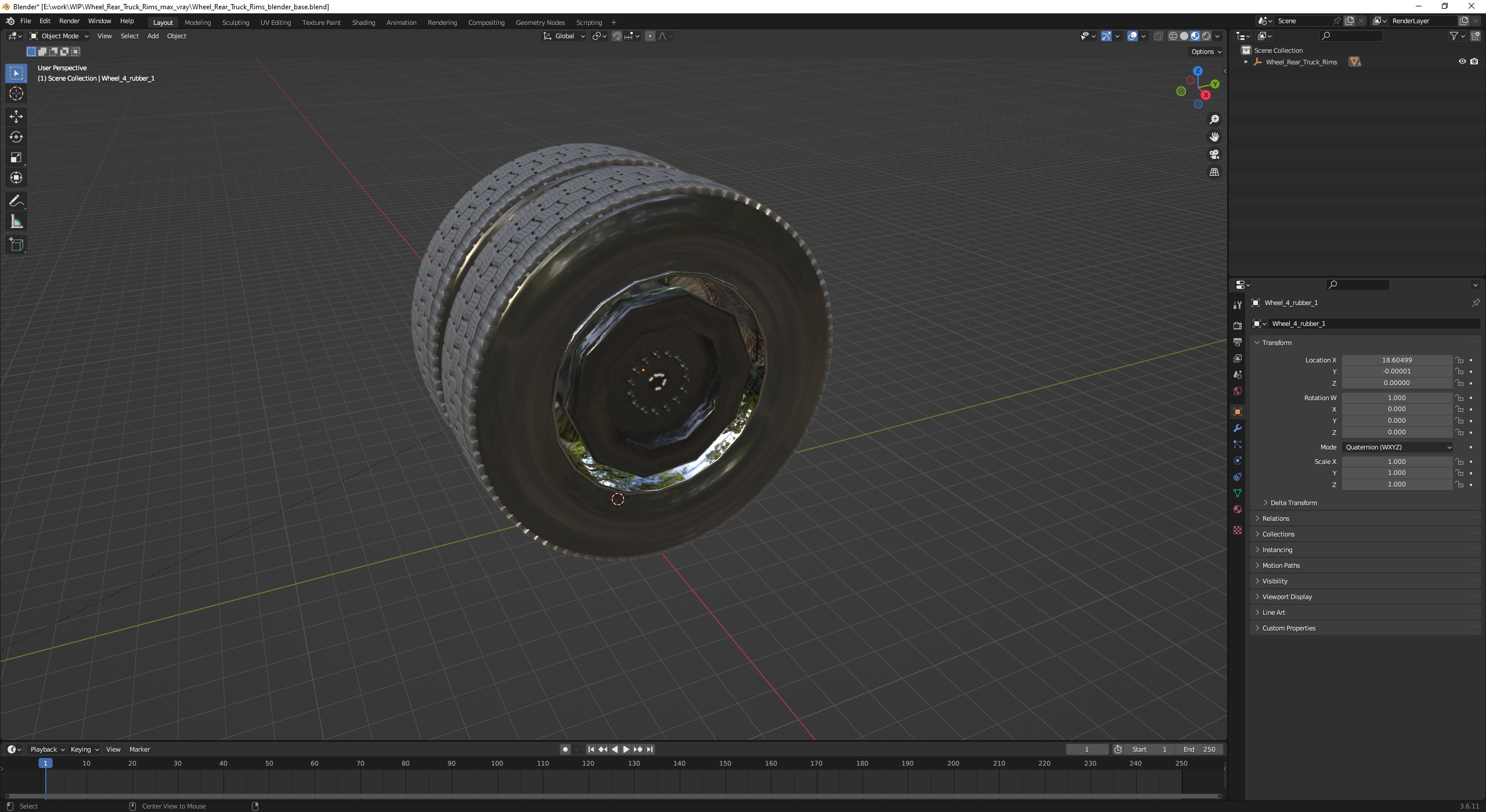 3D Wheel Rear Truck Rims
