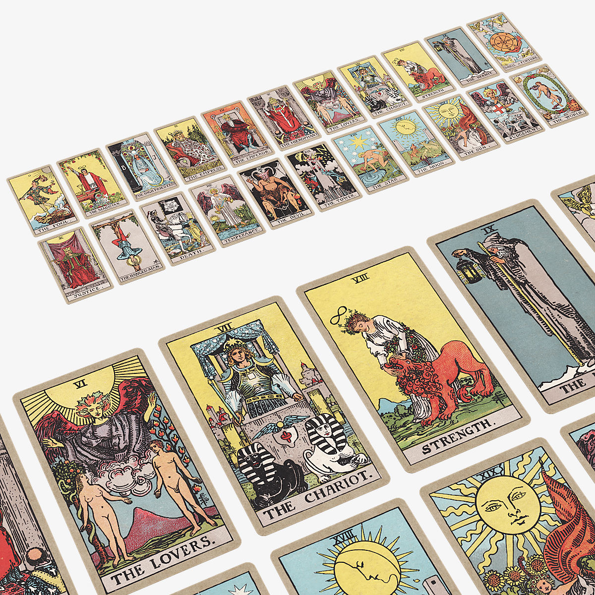 Rider Waite Tarot Cards 3D model preview
