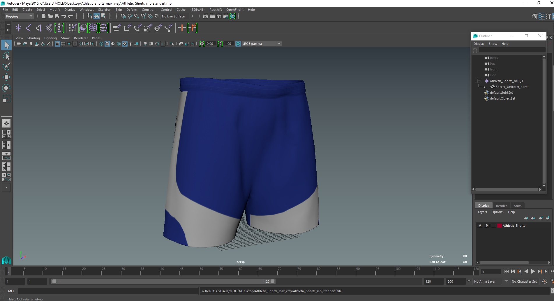 3D model Athletic Shorts