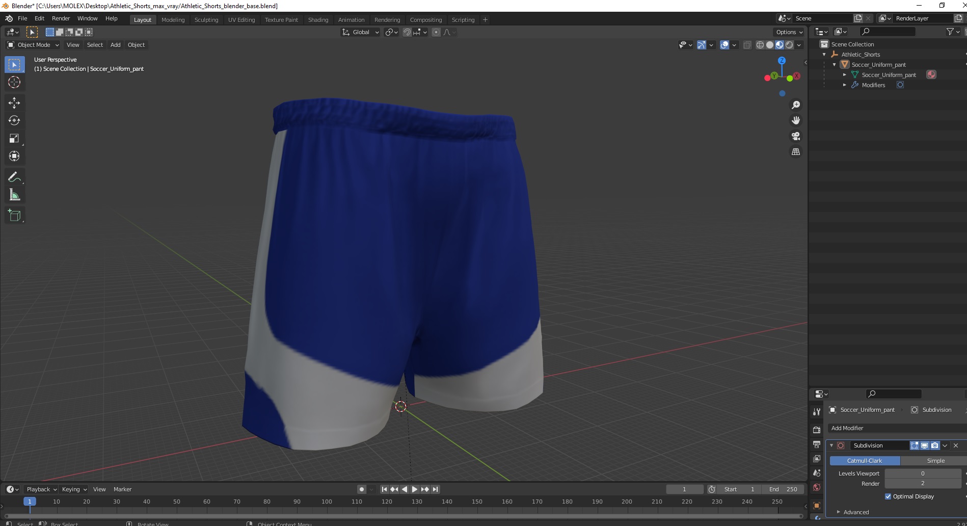 3D model Athletic Shorts