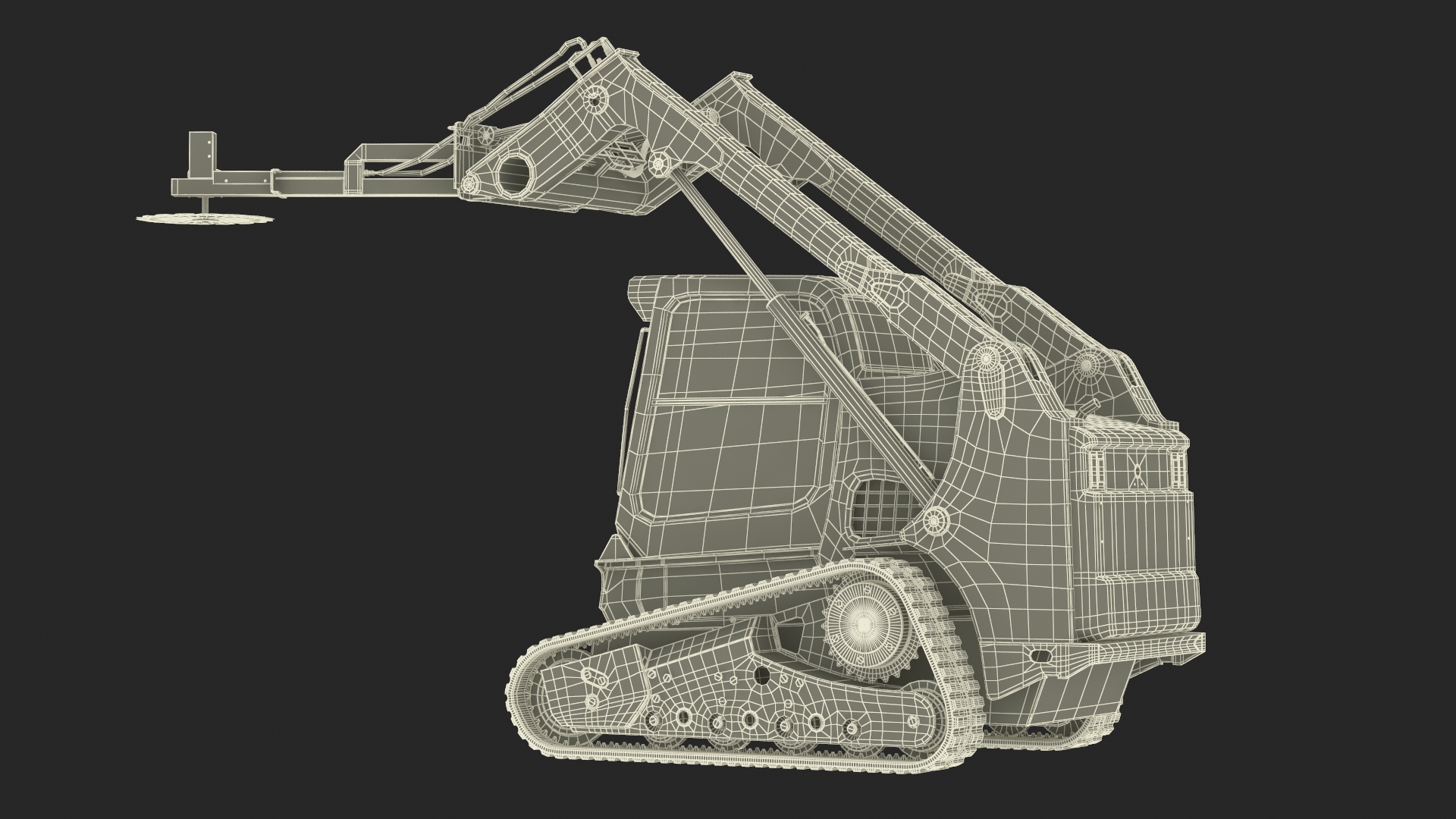 3D model Compact Track Loader with Forestry Saw Attachment Rigged for Cinema 4D