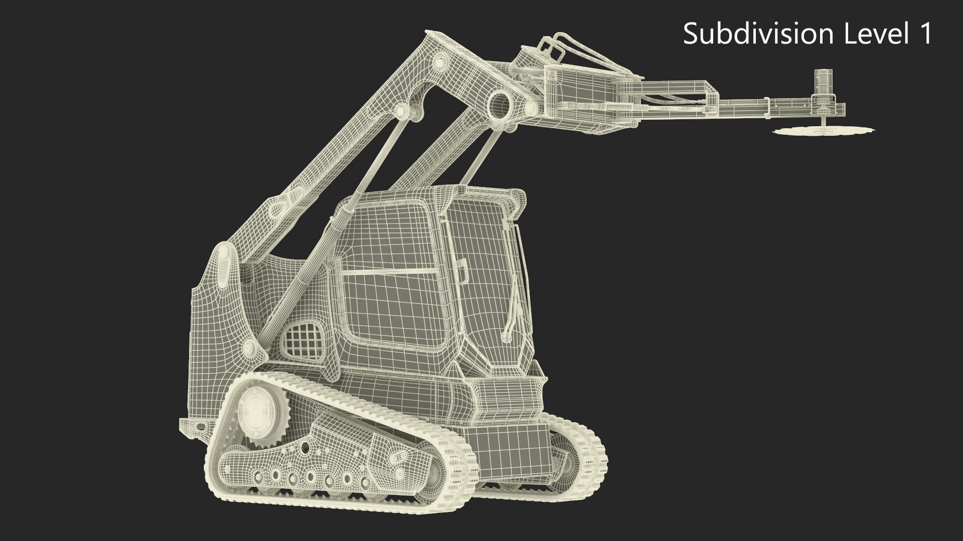 3D model Compact Track Loader with Forestry Saw Attachment Rigged for Cinema 4D