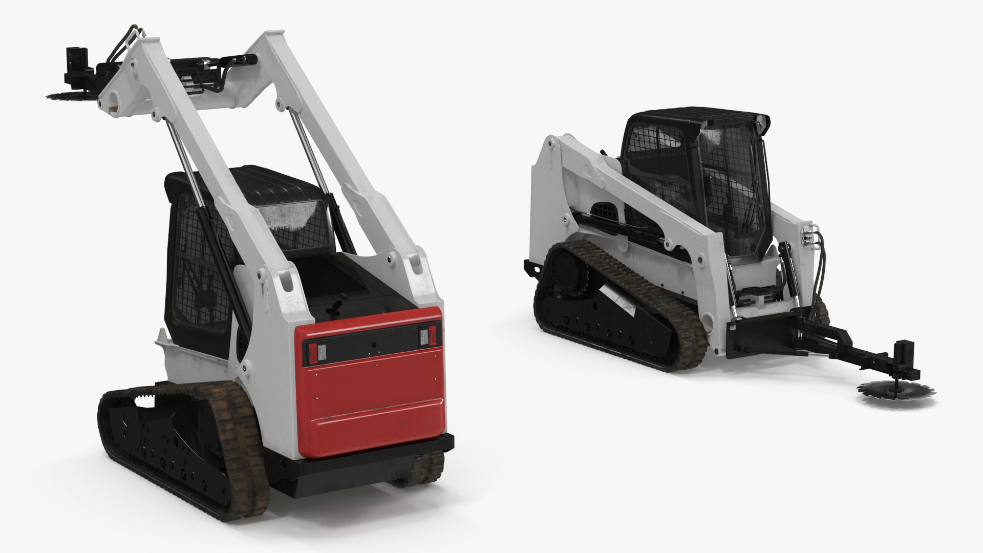 3D model Compact Track Loader with Forestry Saw Attachment Rigged for Cinema 4D