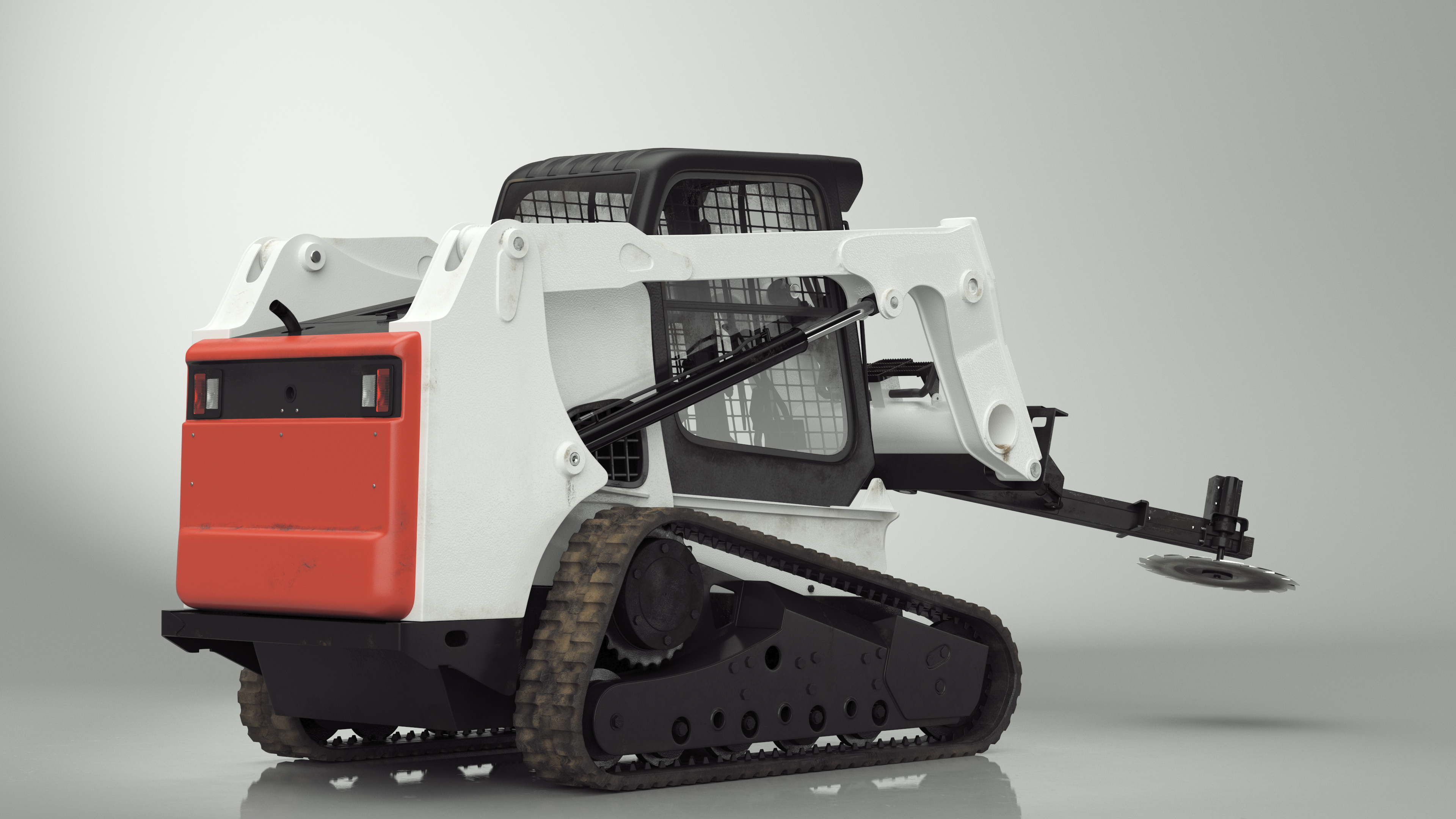 3D model Compact Track Loader with Forestry Saw Attachment Rigged for Cinema 4D