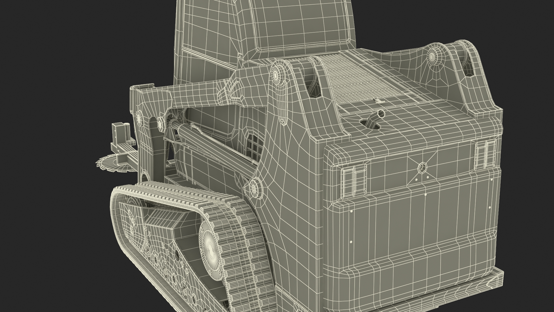 3D model Compact Track Loader with Forestry Saw Attachment Rigged for Cinema 4D