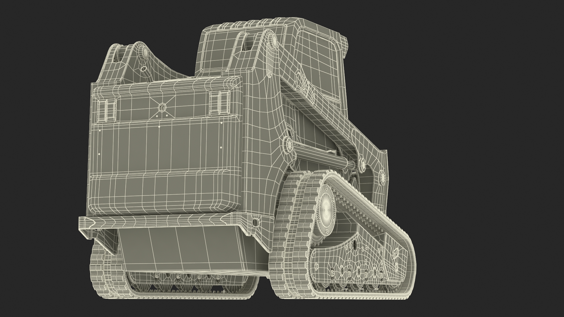 3D model Compact Track Loader with Forestry Saw Attachment Rigged for Cinema 4D