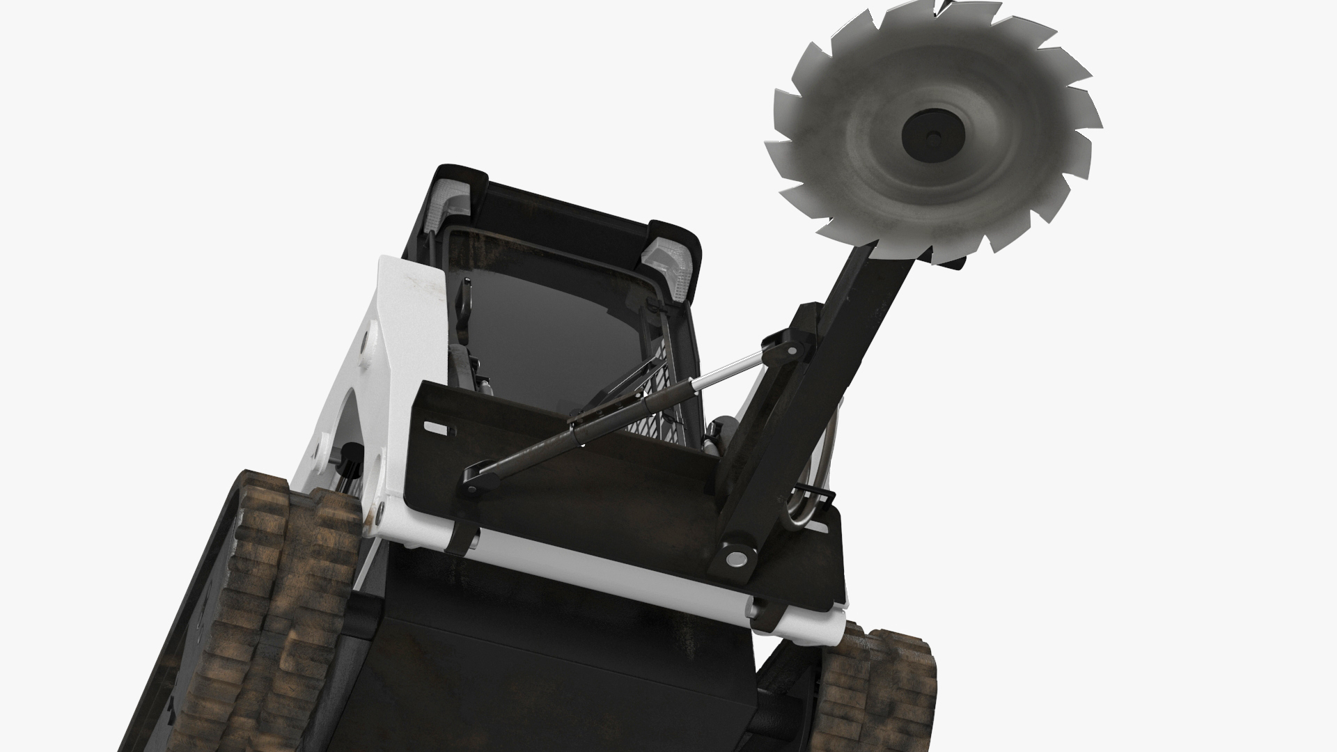 3D model Compact Track Loader with Forestry Saw Attachment Rigged for Cinema 4D