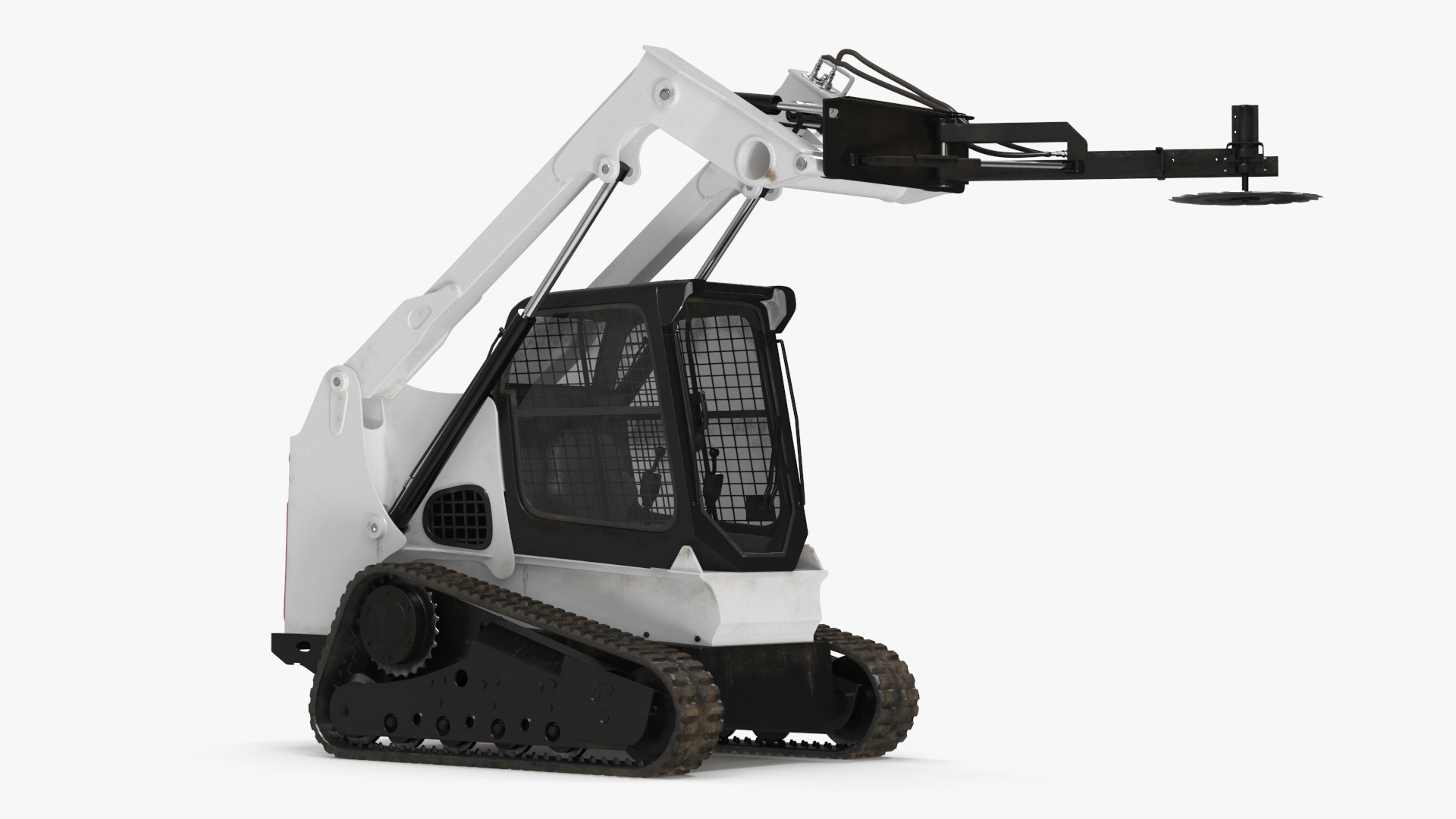 3D model Compact Track Loader with Forestry Saw Attachment Rigged for Cinema 4D