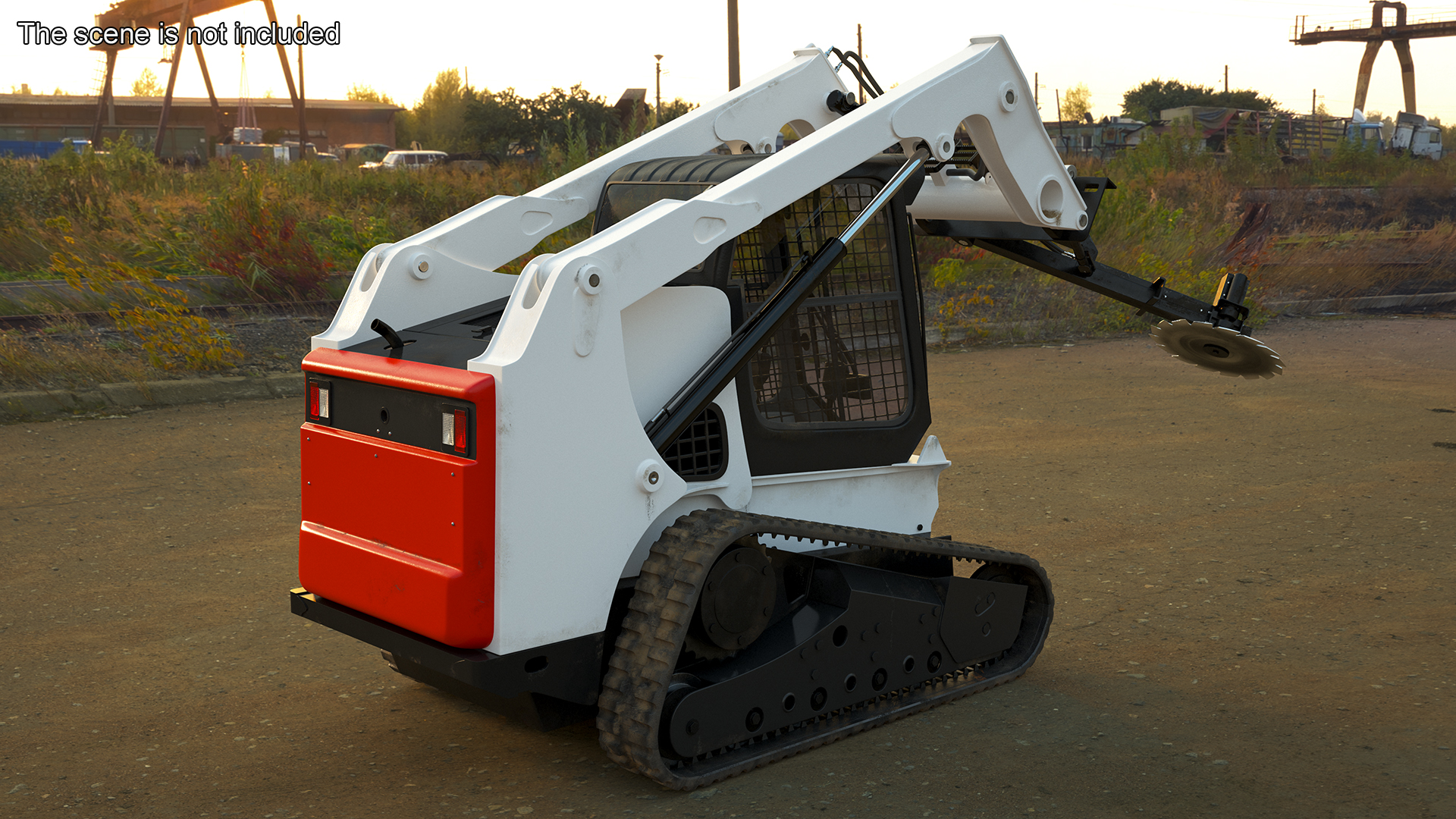 3D model Compact Track Loader with Forestry Saw Attachment Rigged for Cinema 4D