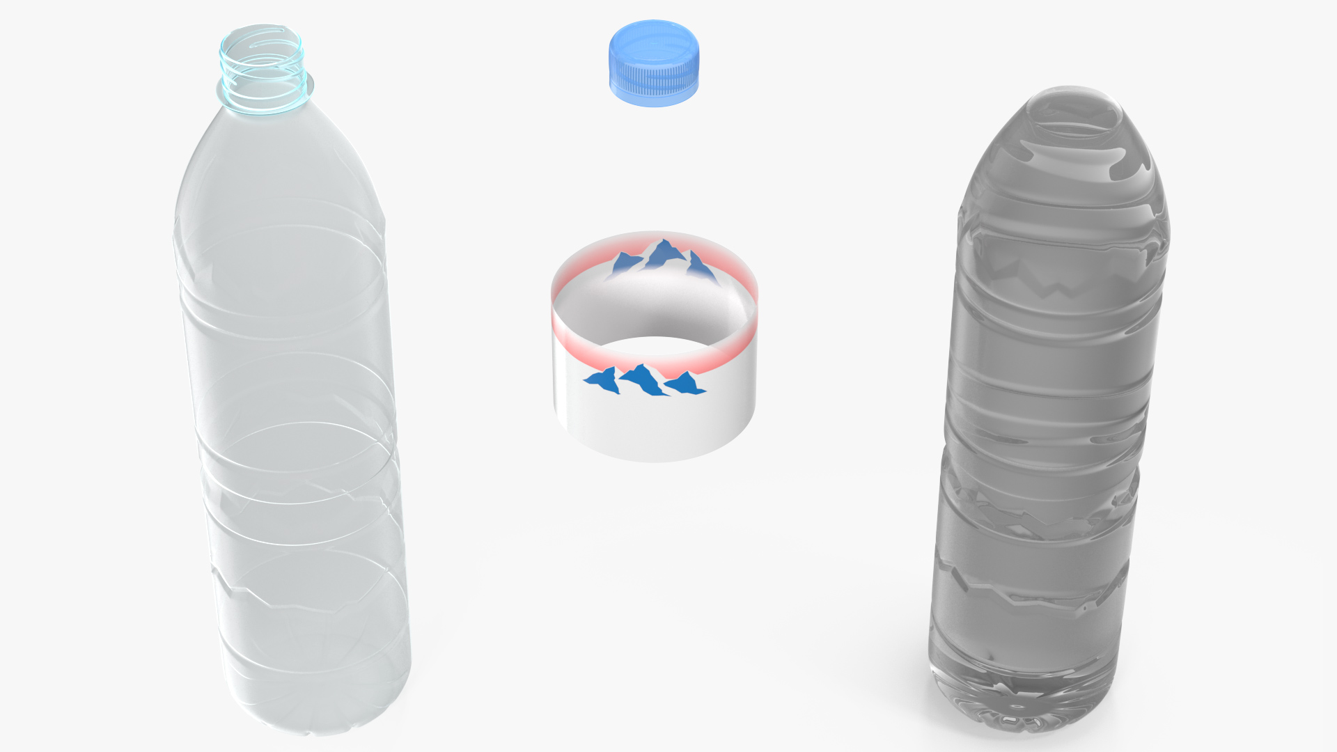 3D Mineral Water Plastic Bottle model