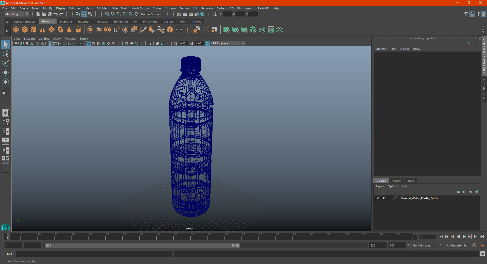 3D Mineral Water Plastic Bottle model