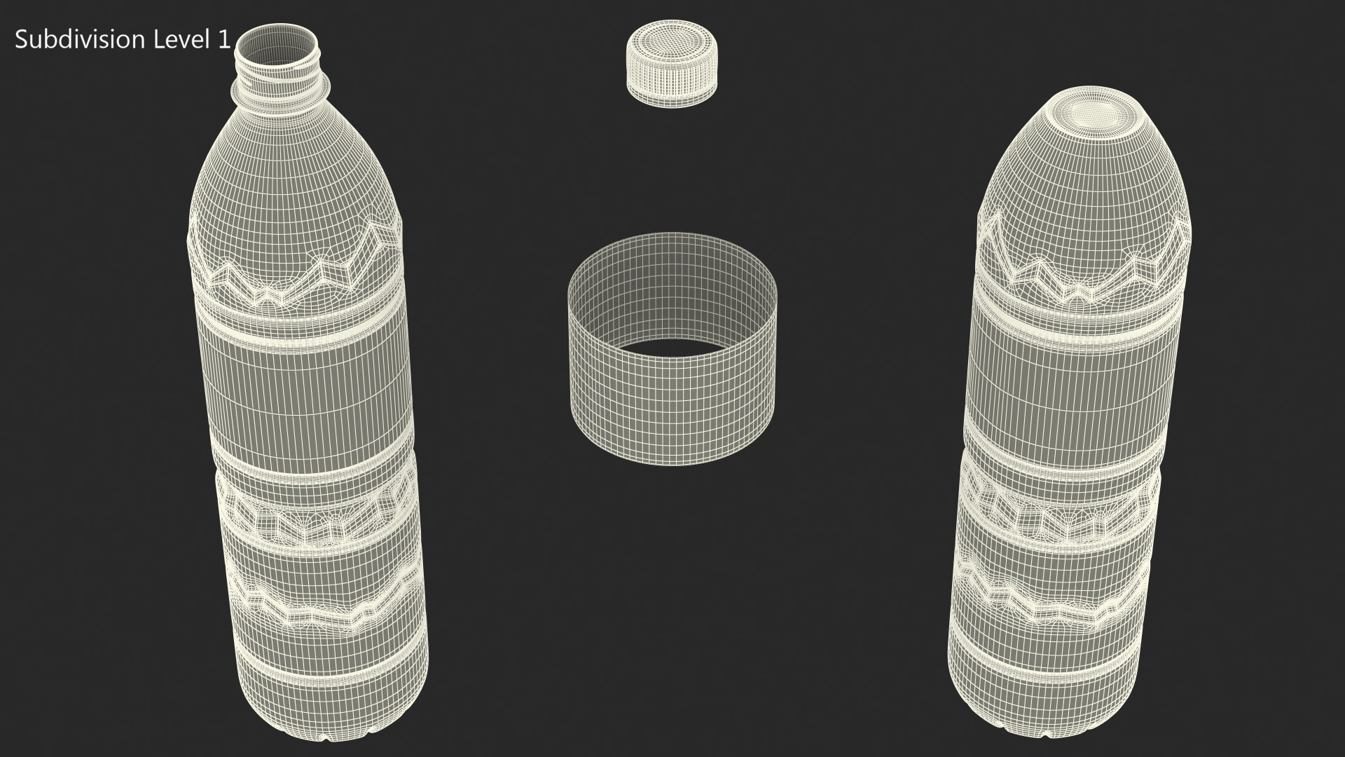 3D Mineral Water Plastic Bottle model