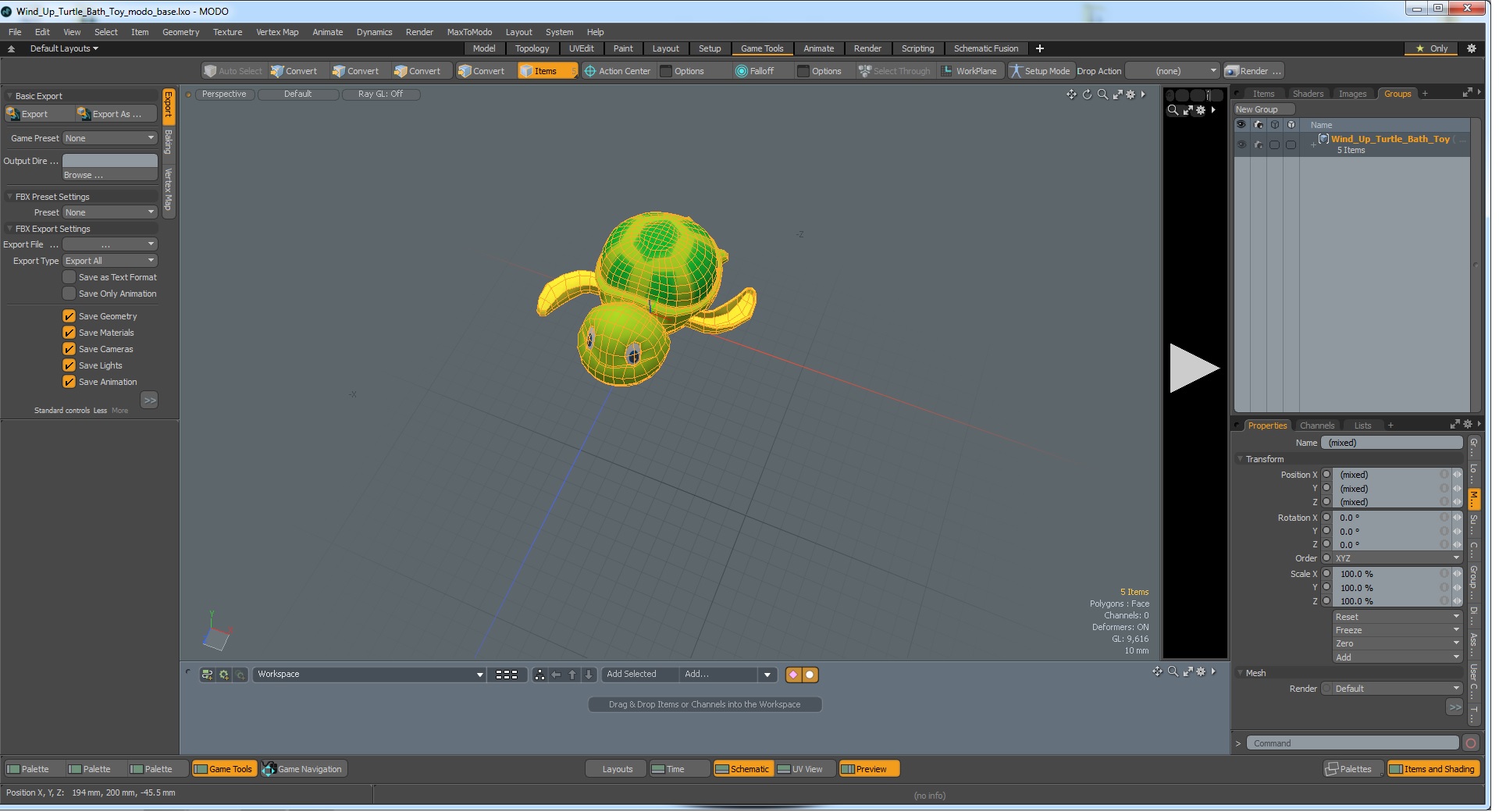 3D Wind Up Turtle Bath Toy model
