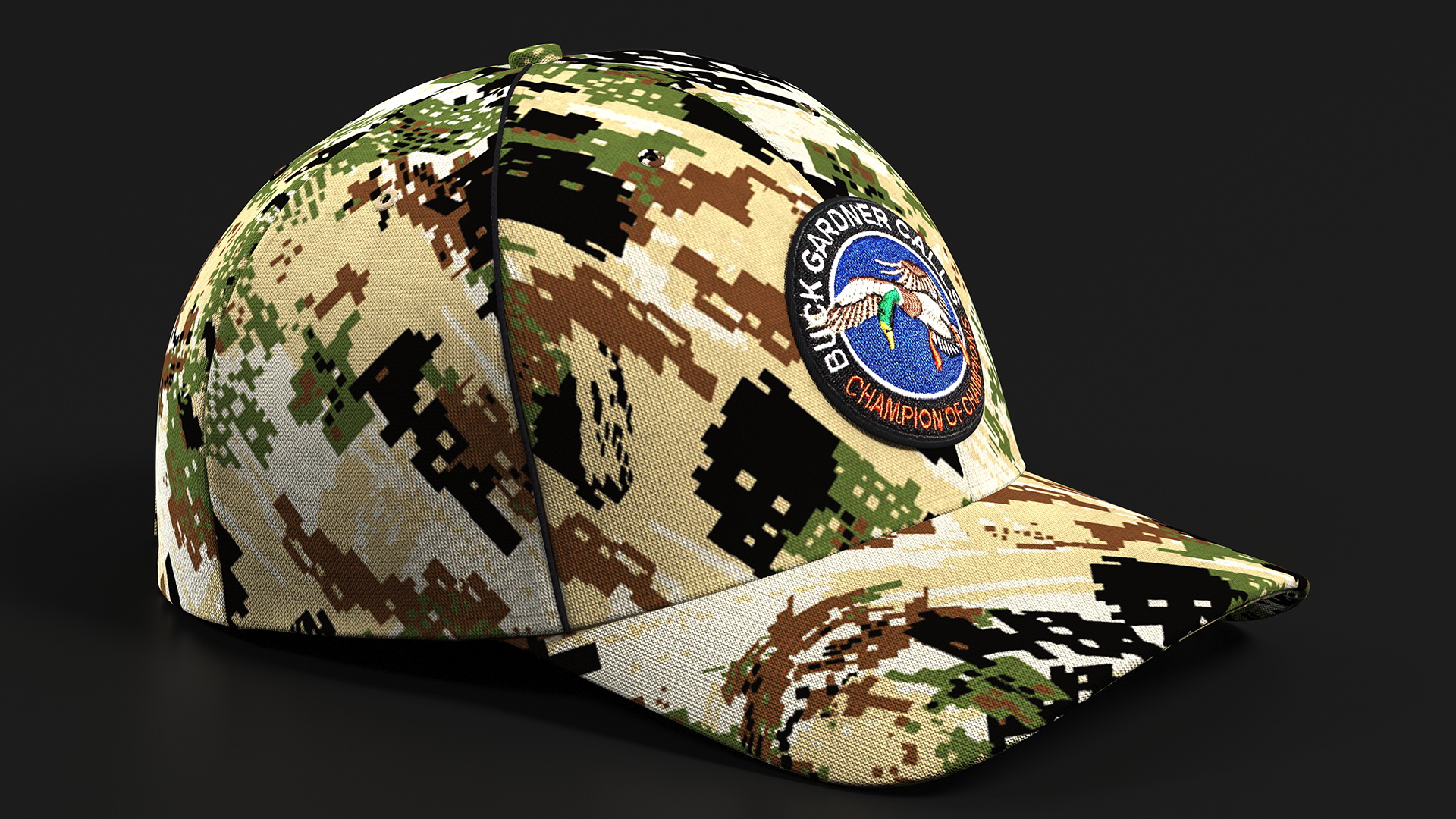 3D Hunting Cap Forest Camo model