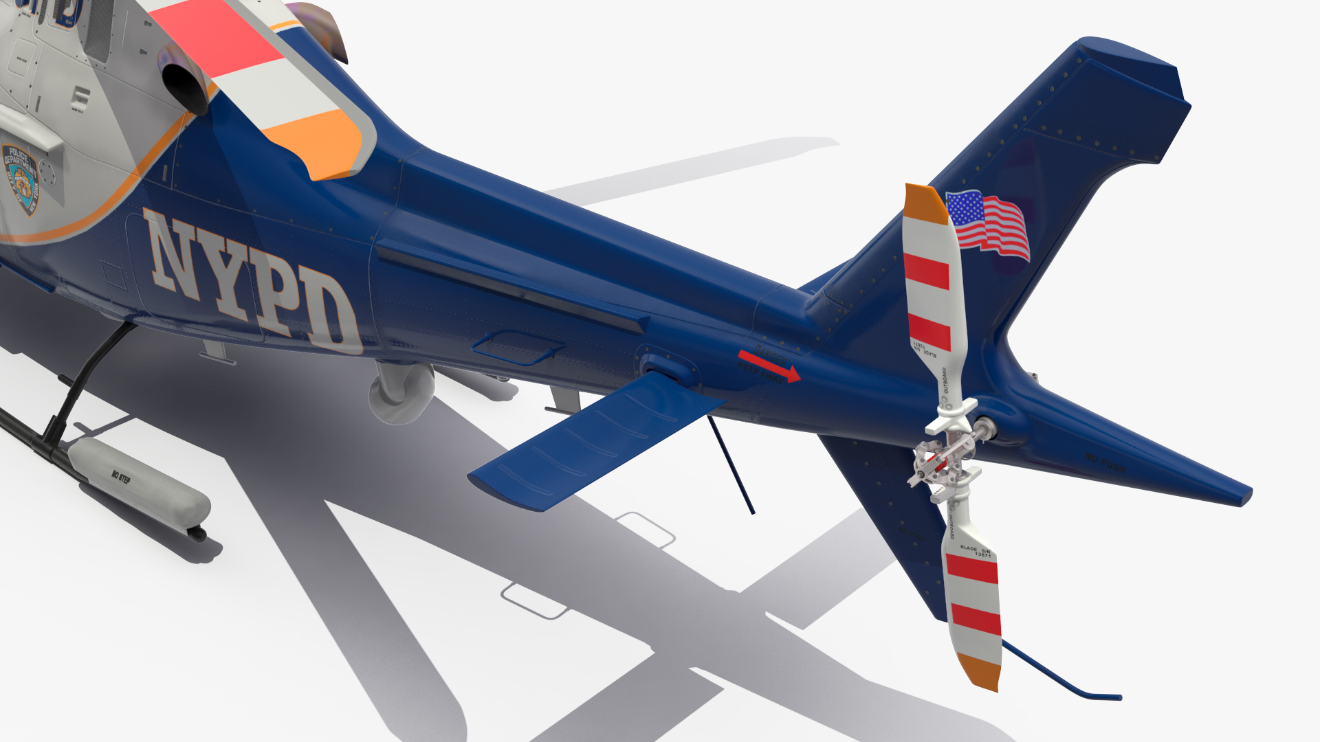 3D model Helicopter AgustaWestland AW119 Police Rigged