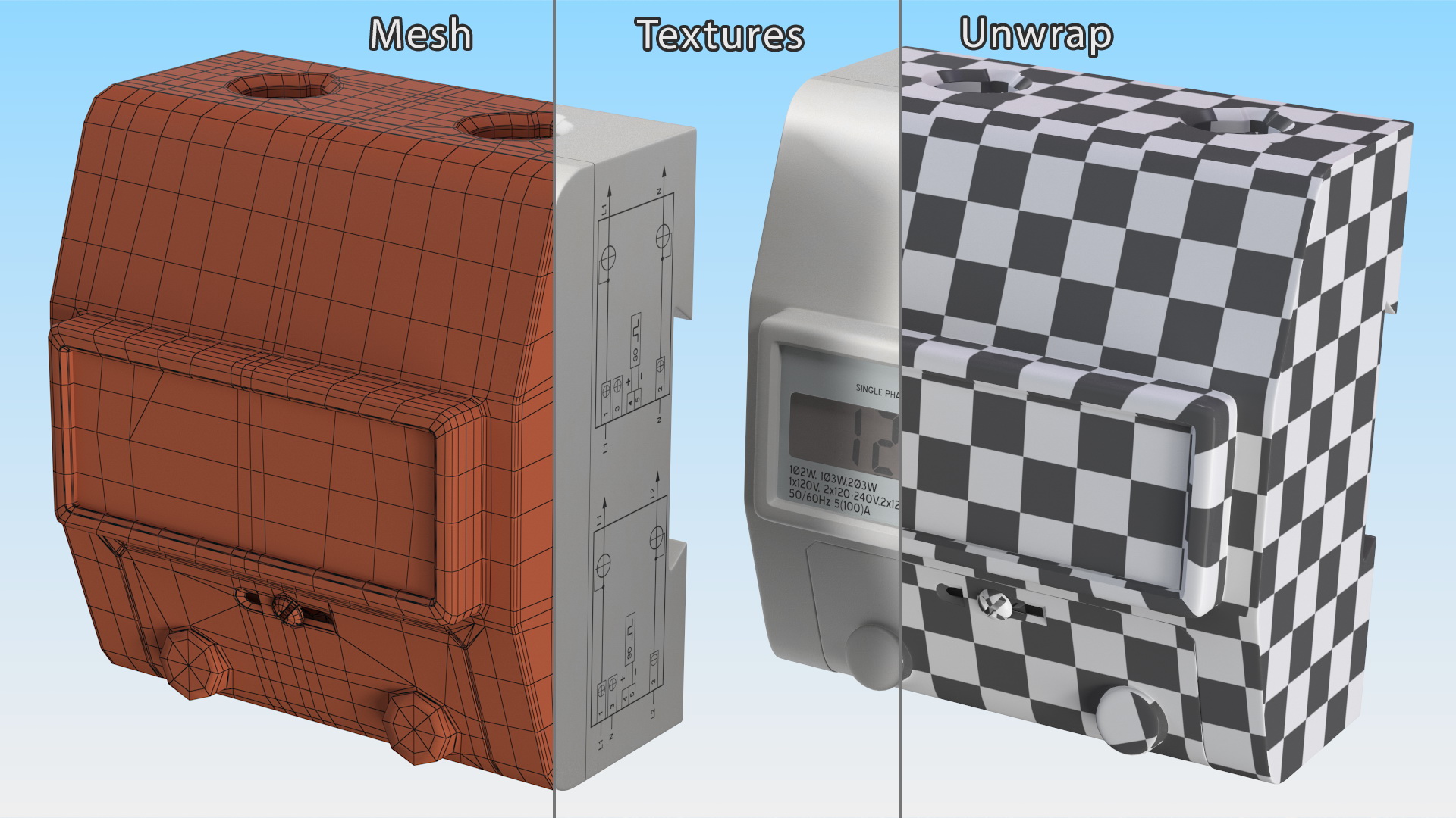 3D model Electromechanical Electricity Meter