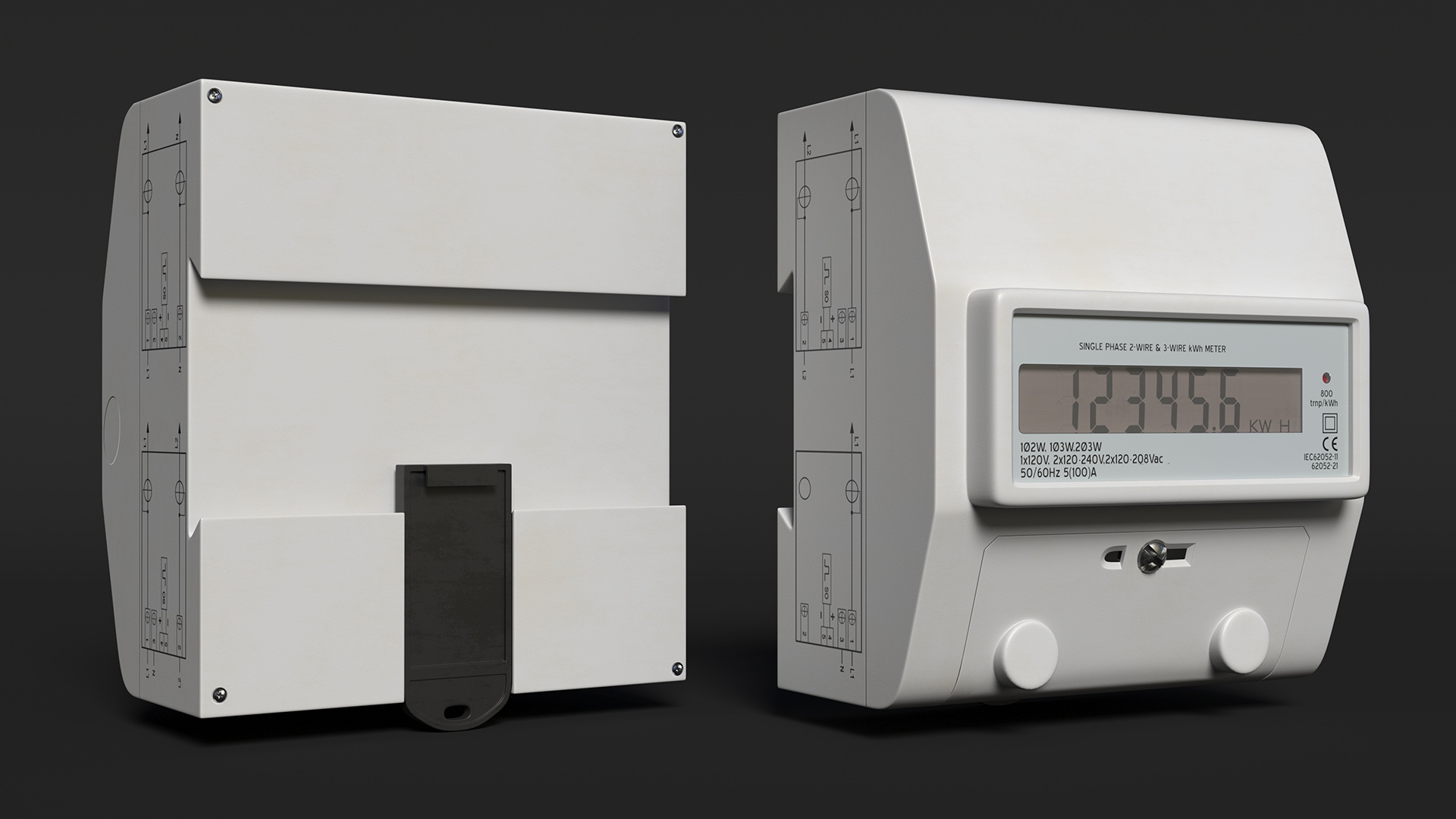 3D model Electromechanical Electricity Meter