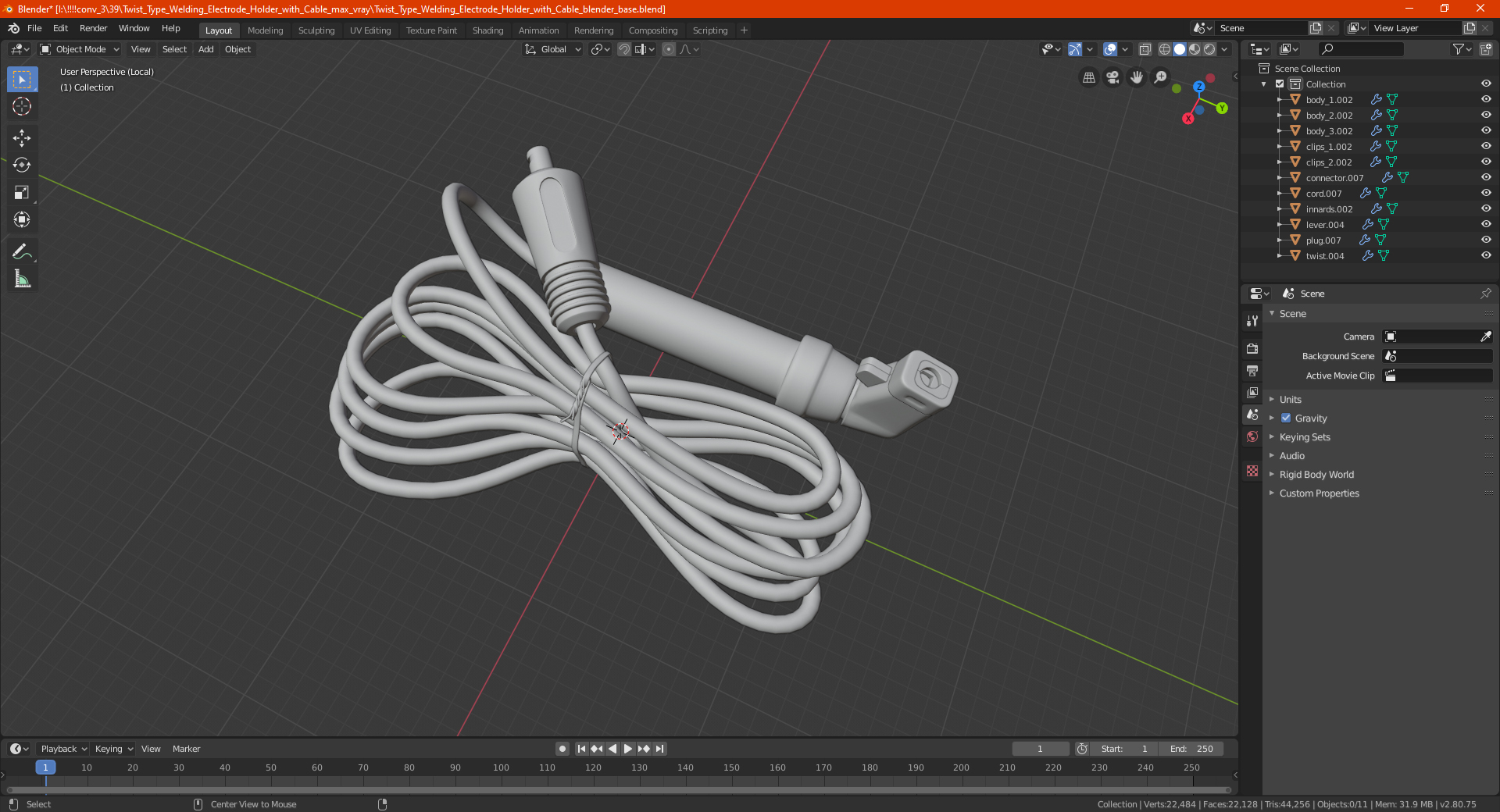 3D Twist Type Welding Electrode Holder with Cable