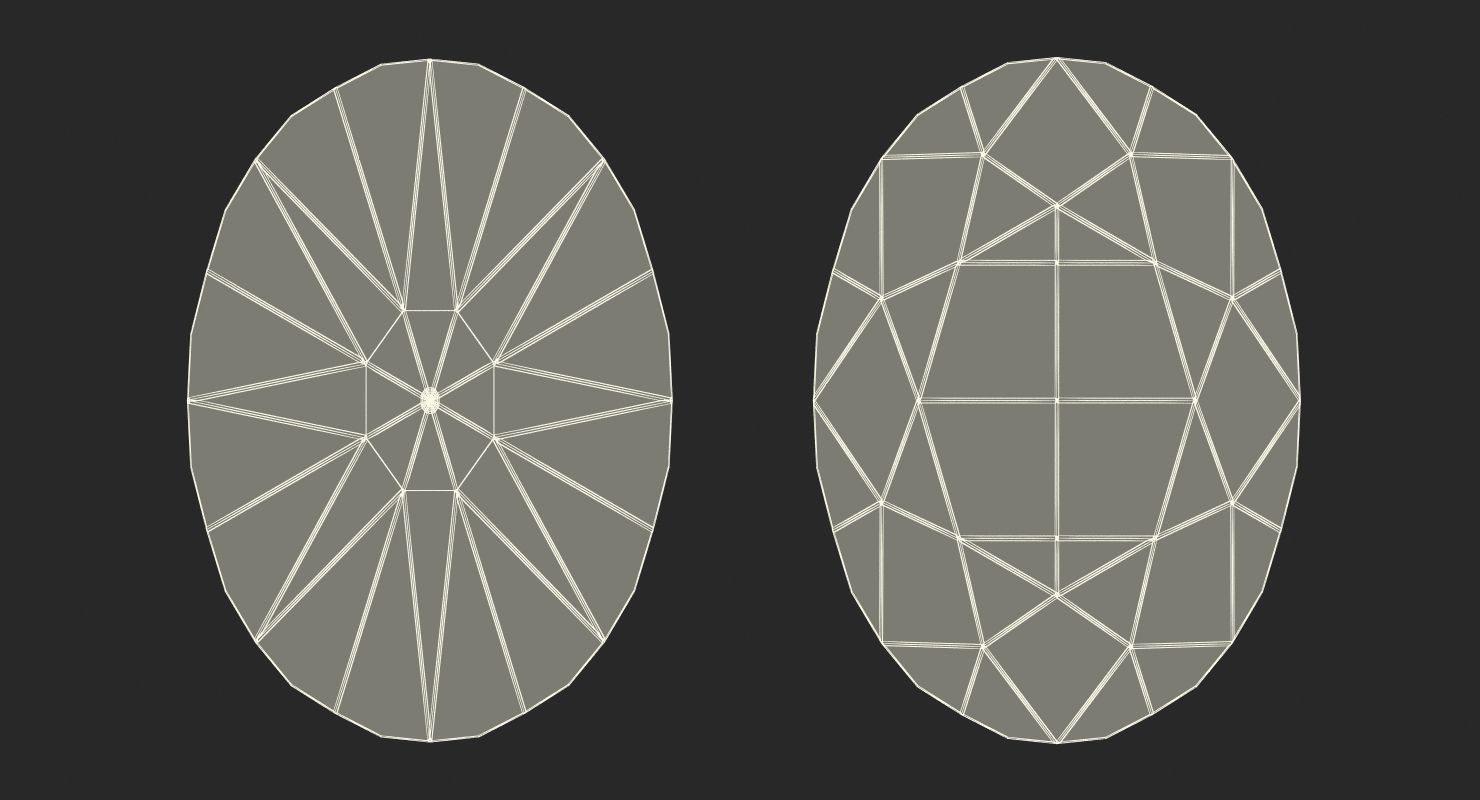 3D Oval Cut Diamonds Set