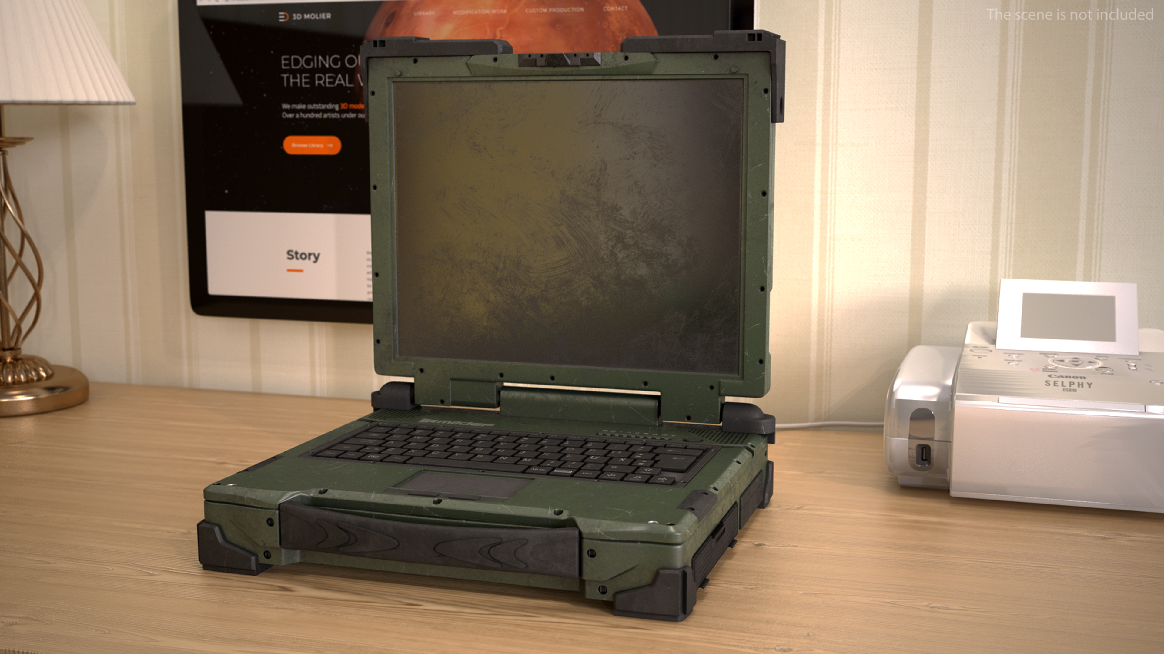 3D Rocky RK12 Army Laptop Old