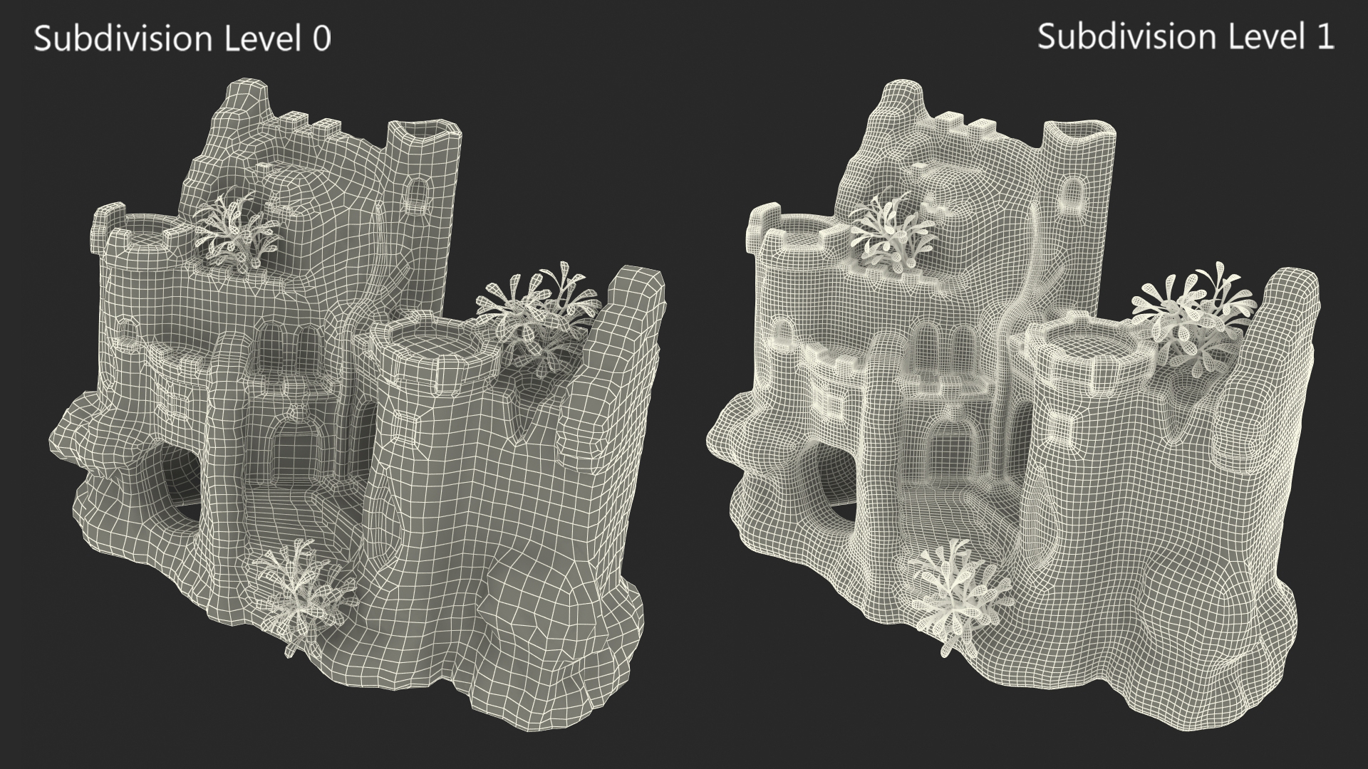 3D model Aquarium Object Castle Ruin Hideout
