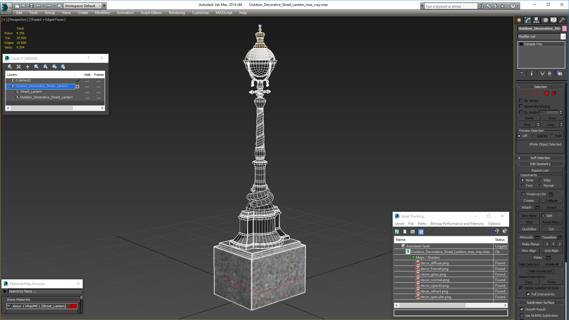 3D Outdoor Decorative Street Lantern model
