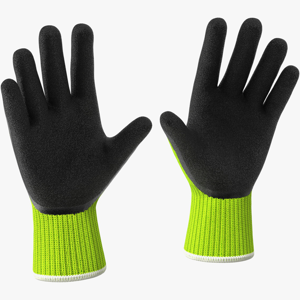 3D model Safety Work Gloves Green Rigged for Maya
