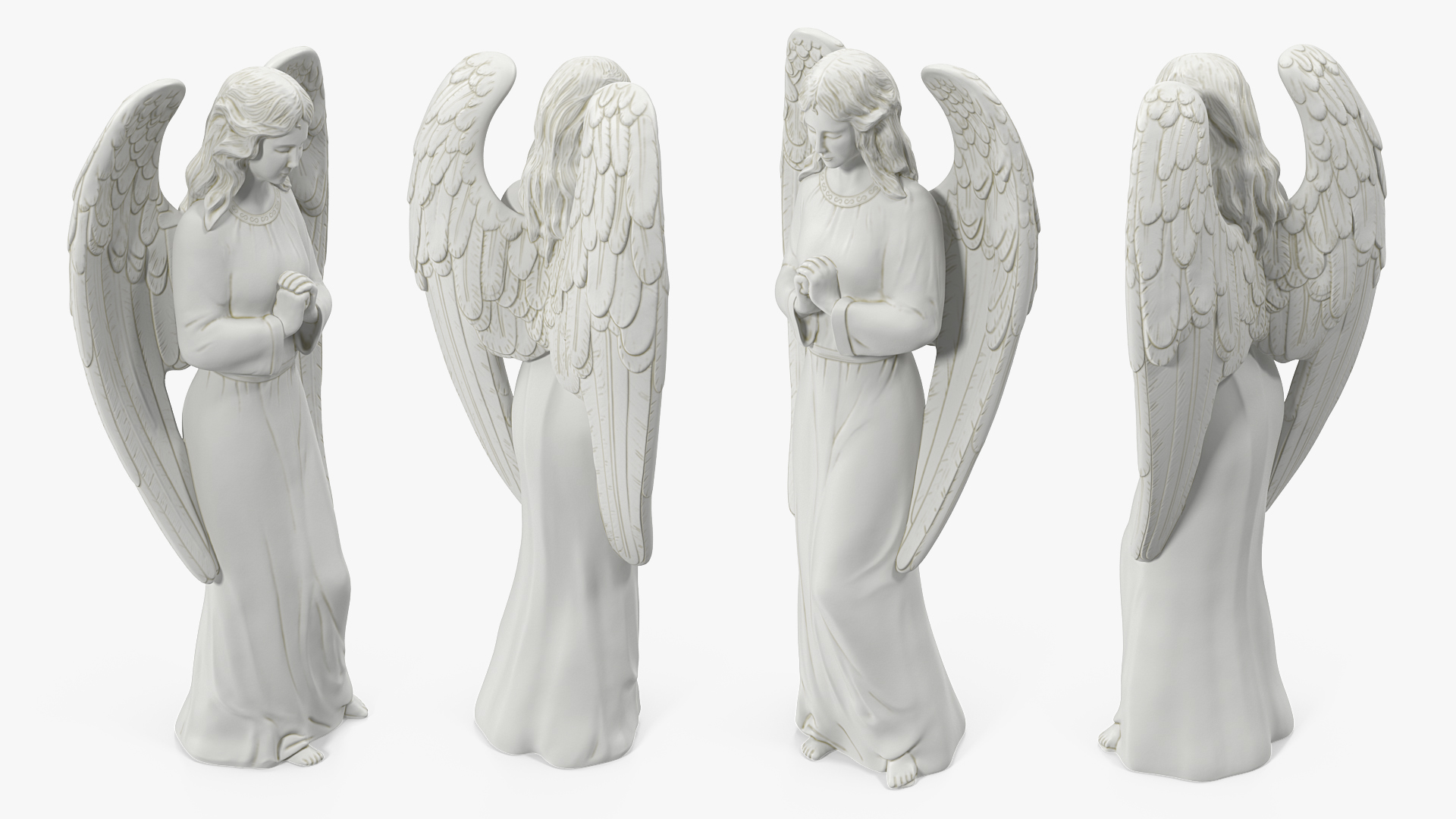 3D model Standing Praying Angel Outdoor Decorative Garden Statue