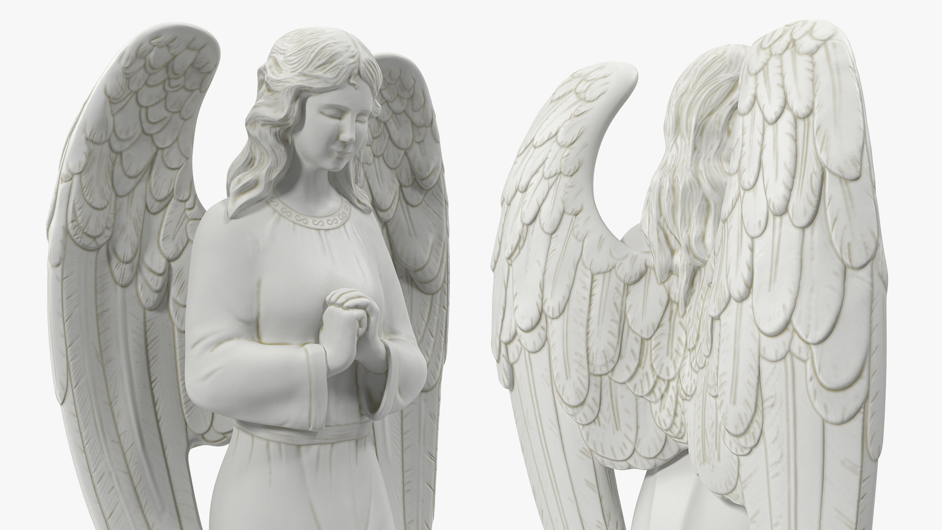 3D model Standing Praying Angel Outdoor Decorative Garden Statue
