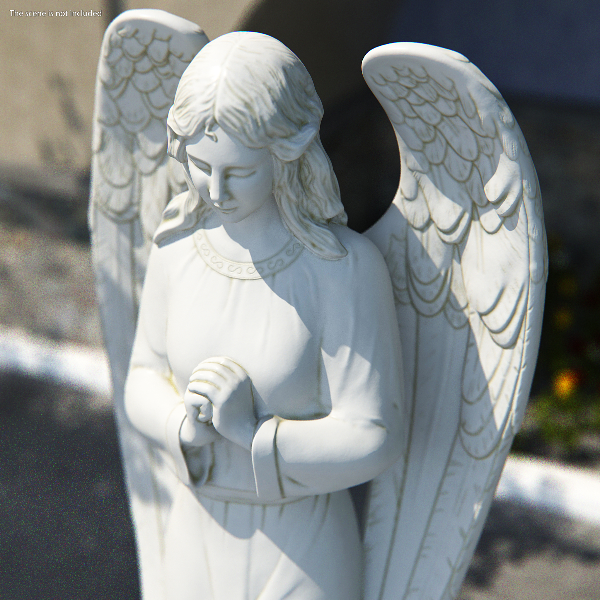 3D model Standing Praying Angel Outdoor Decorative Garden Statue