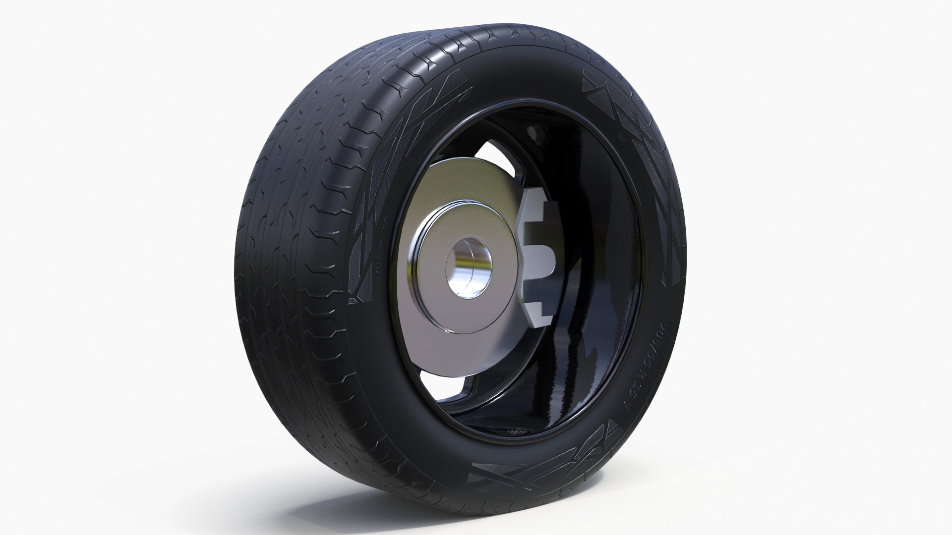 3D model Car Alloy Wheel with Tire