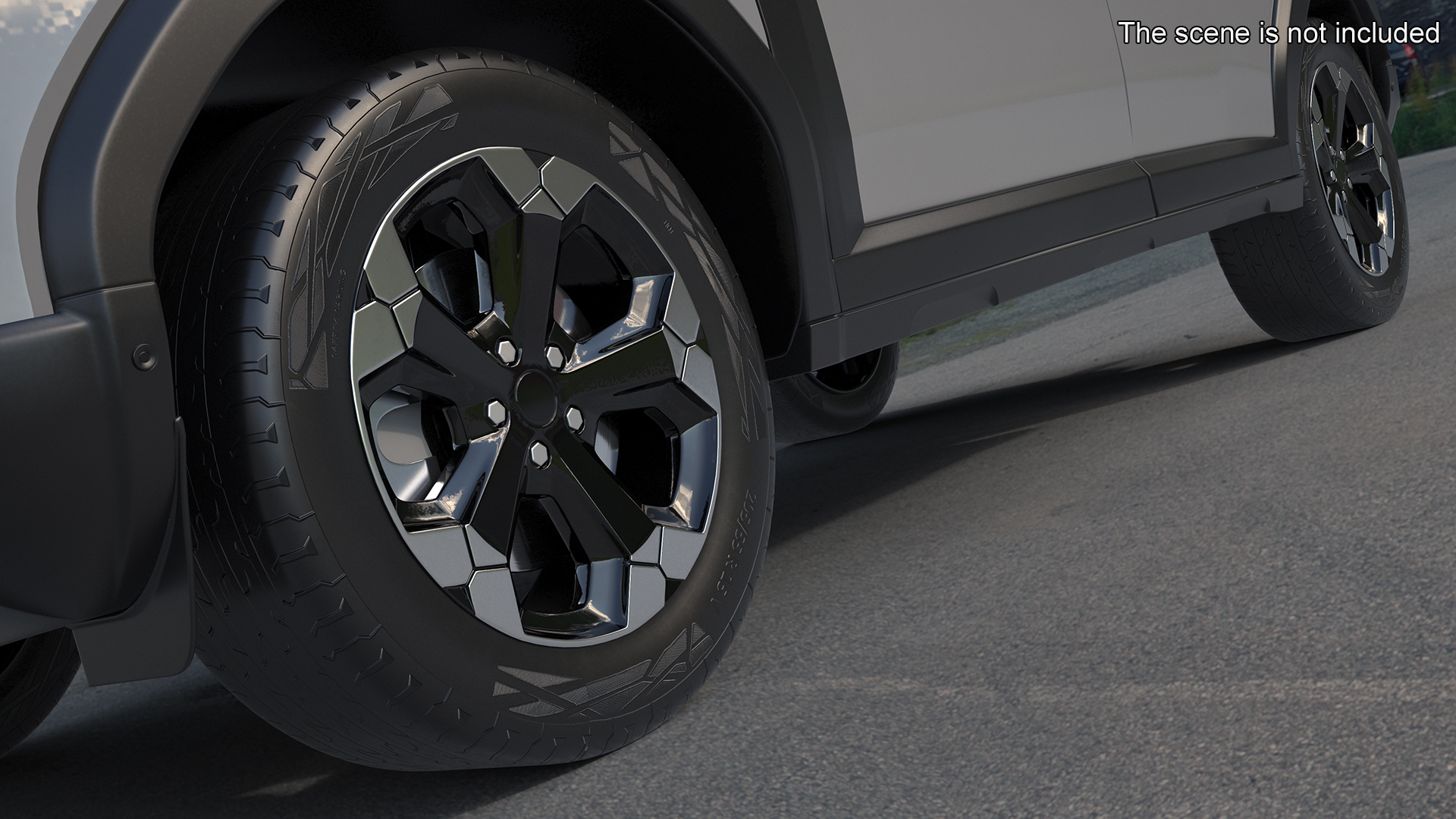 3D model Car Alloy Wheel with Tire