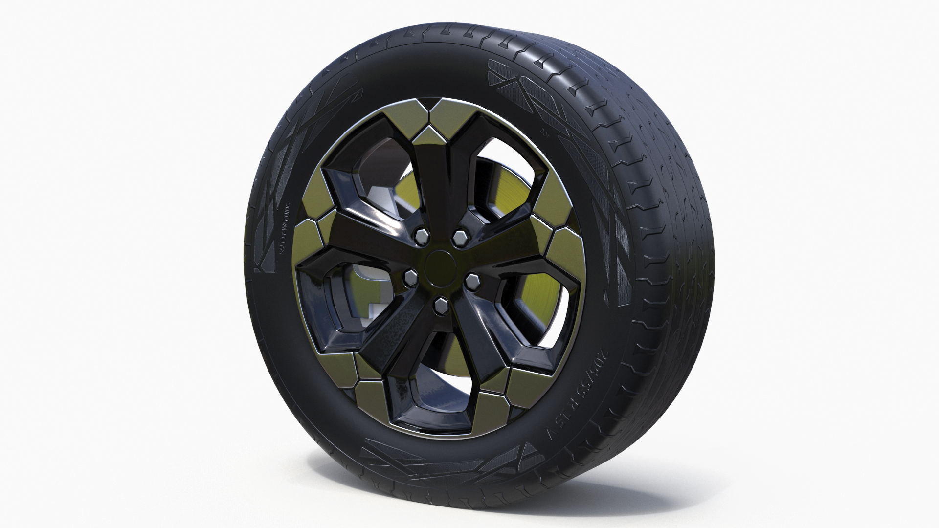 3D model Car Alloy Wheel with Tire