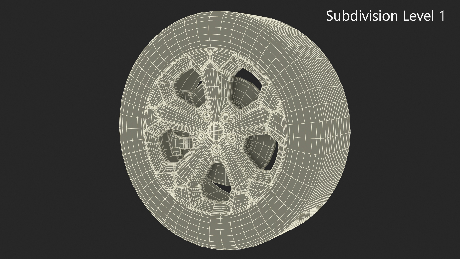 3D model Car Alloy Wheel with Tire