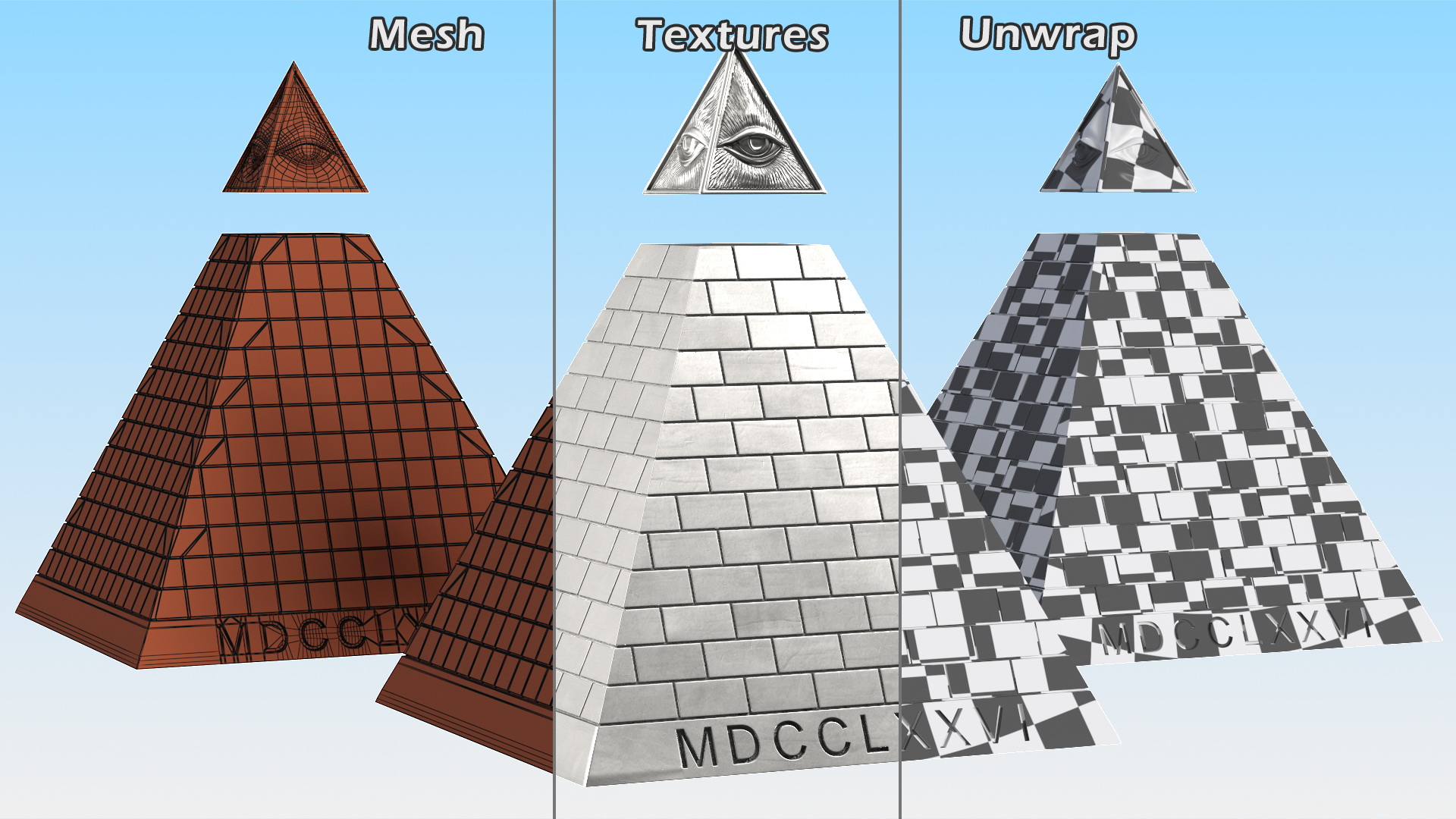3D model Illuminati Pyramid Silver