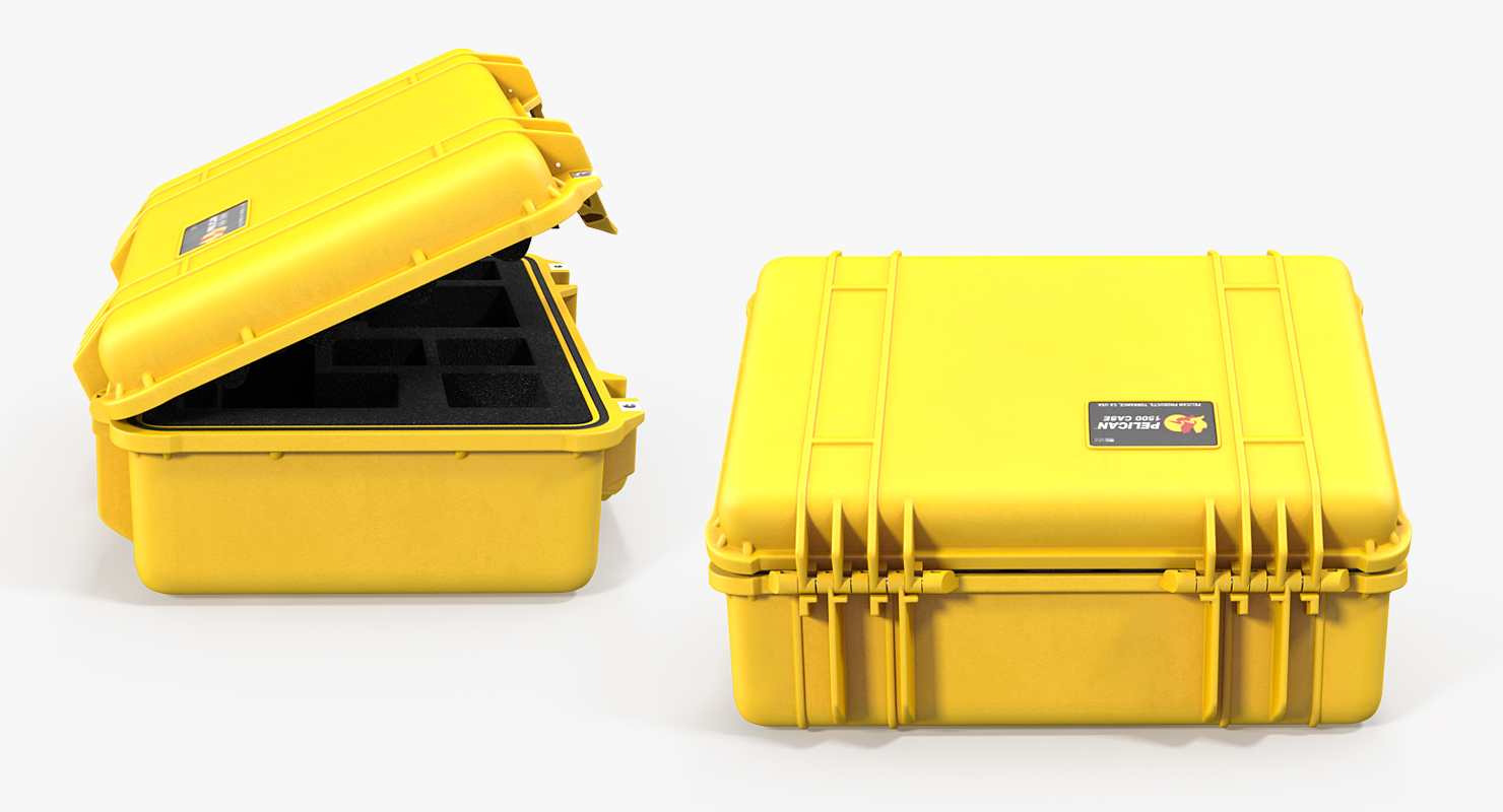 3D model Pelican Case Photo Foam Yellow