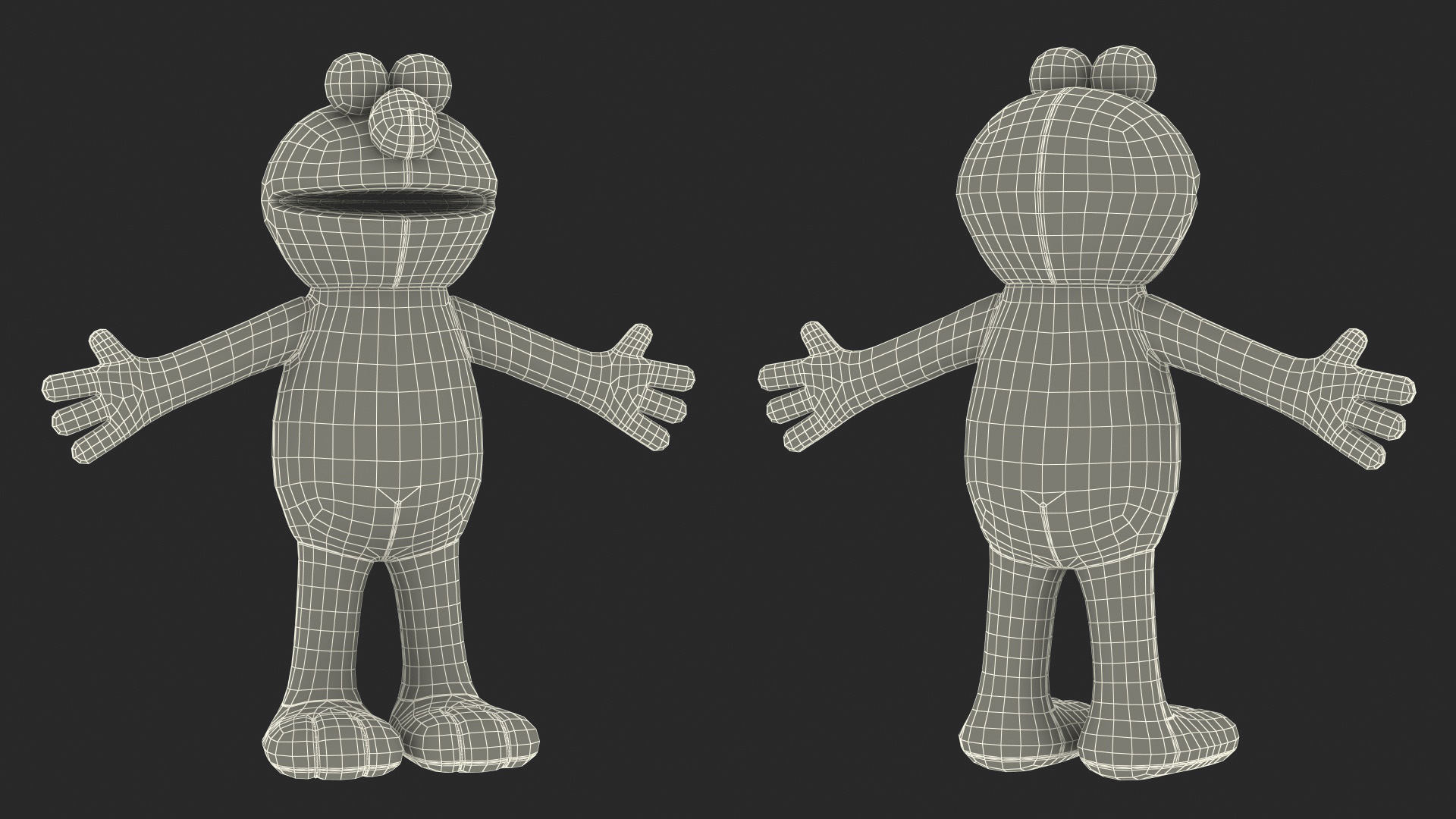 3D model Full Body Elmo Hand Puppet Fur
