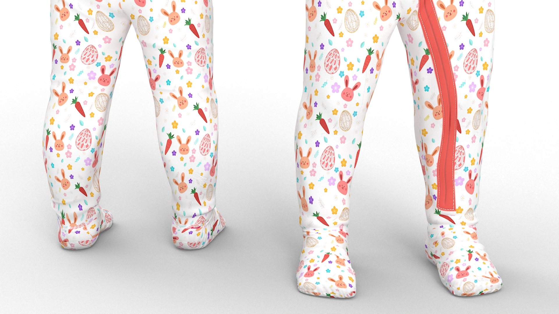 3D Baby Girl Wearing Full Bodysuit A-Pose model