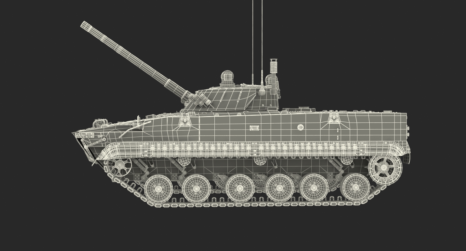 3D model Light Tank BMP 3 Desert Rigged