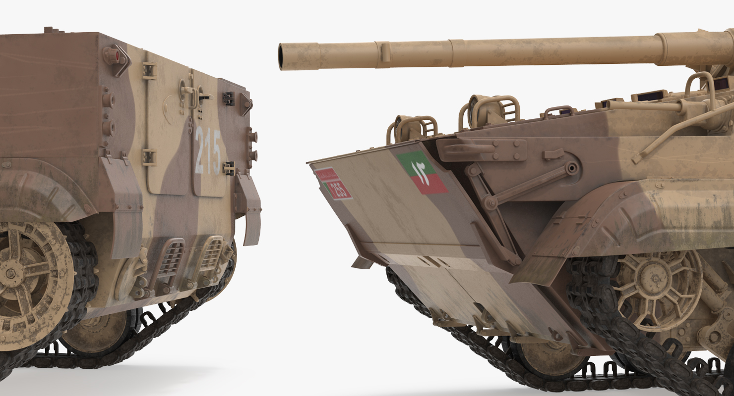 3D model Light Tank BMP 3 Desert Rigged