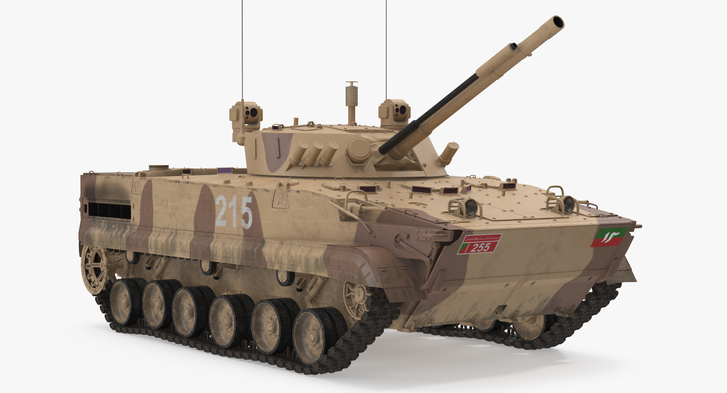 3D model Light Tank BMP 3 Desert Rigged