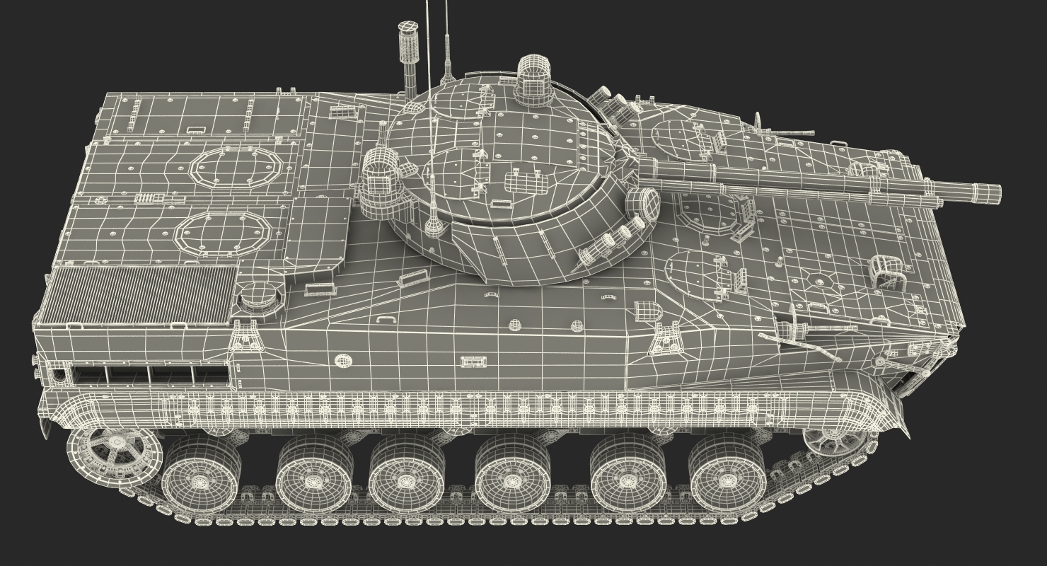 3D model Light Tank BMP 3 Desert Rigged