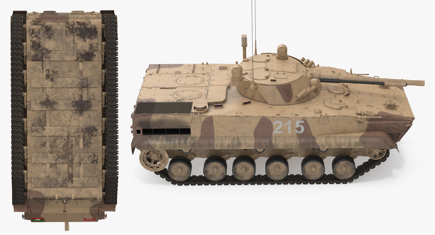 3D model Light Tank BMP 3 Desert Rigged