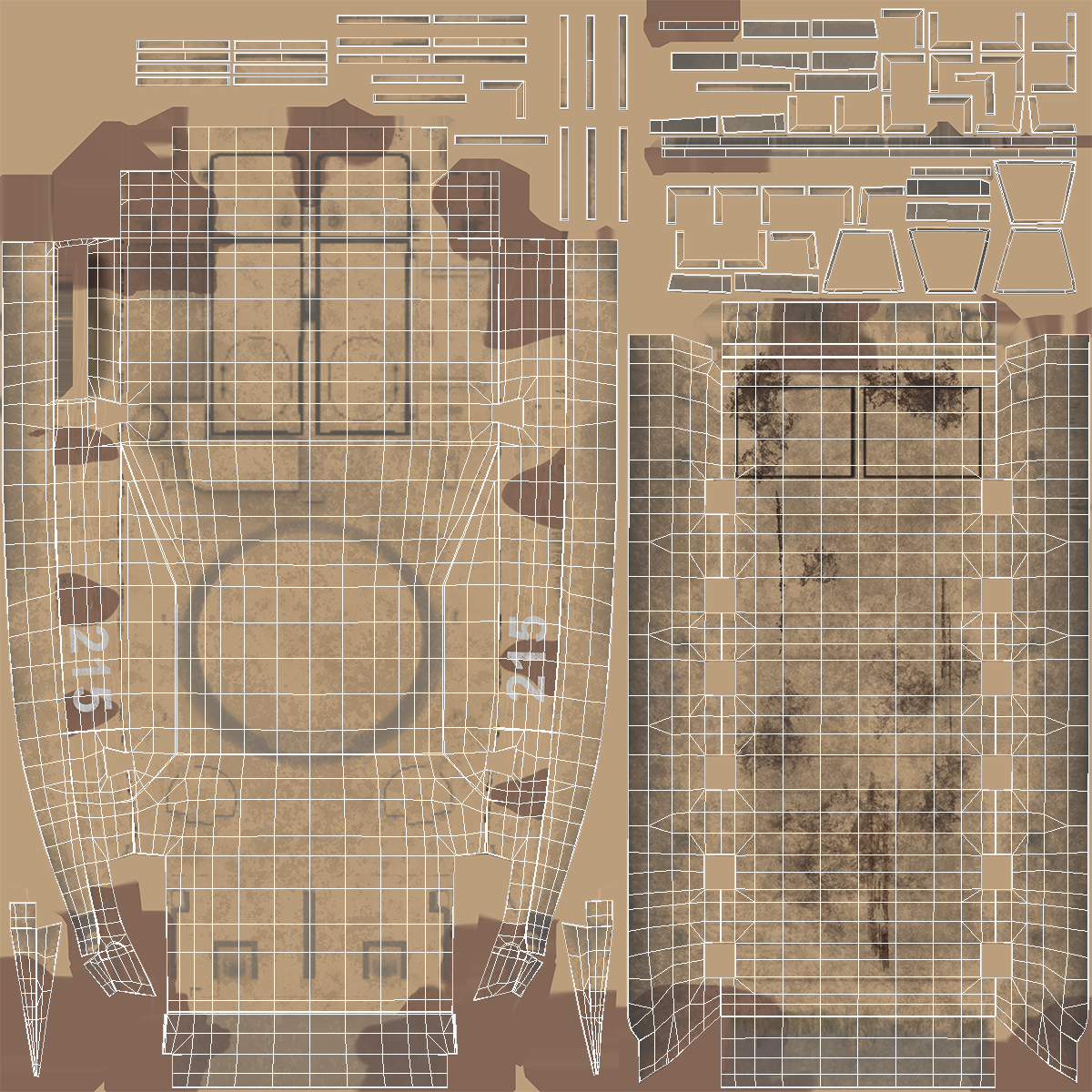 3D model Light Tank BMP 3 Desert Rigged