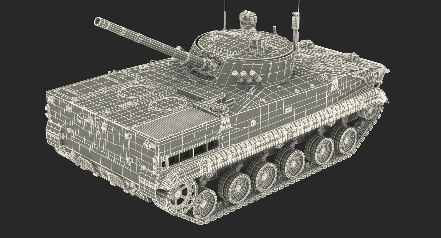 3D model Light Tank BMP 3 Desert Rigged