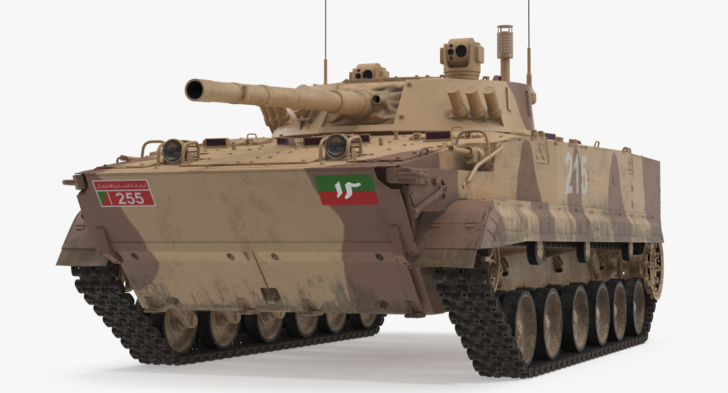 3D model Light Tank BMP 3 Desert Rigged