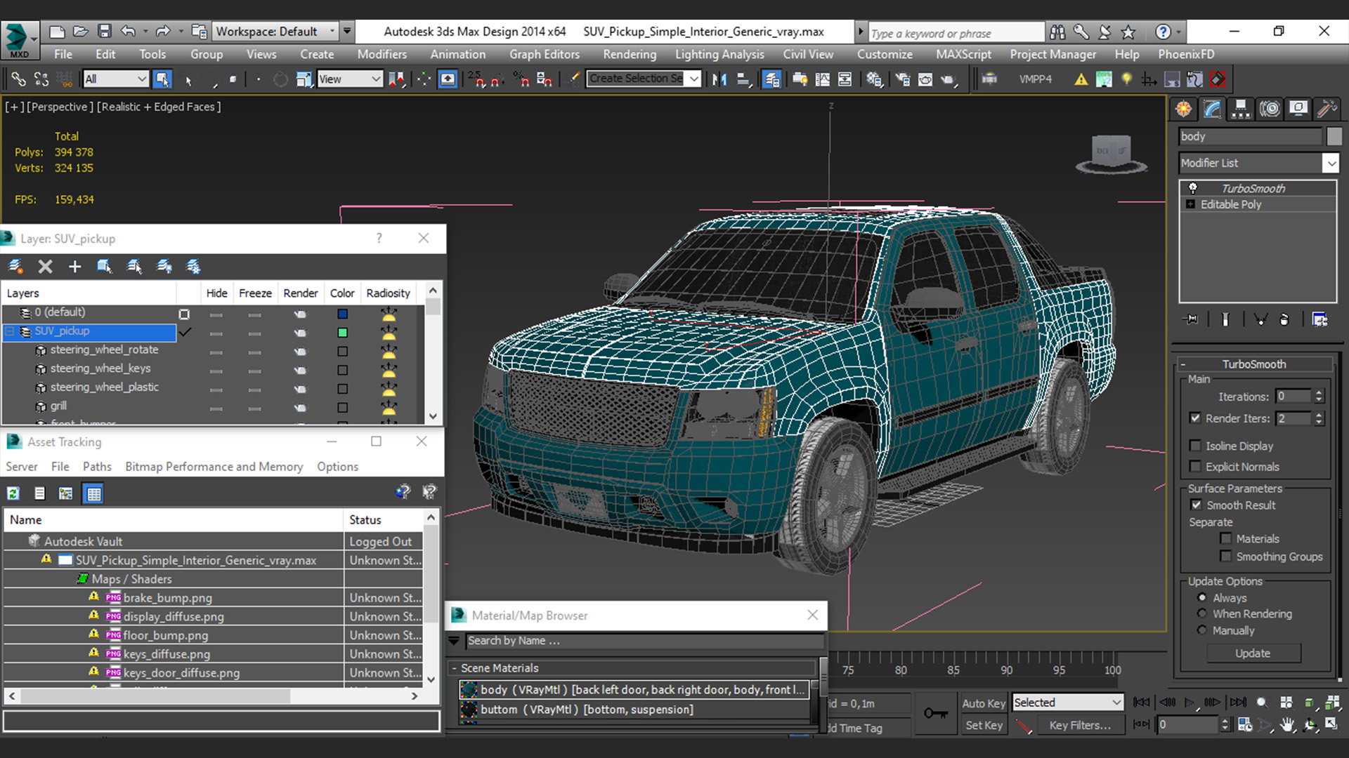 SUV Pickup Simple Interior Generic 3D model
