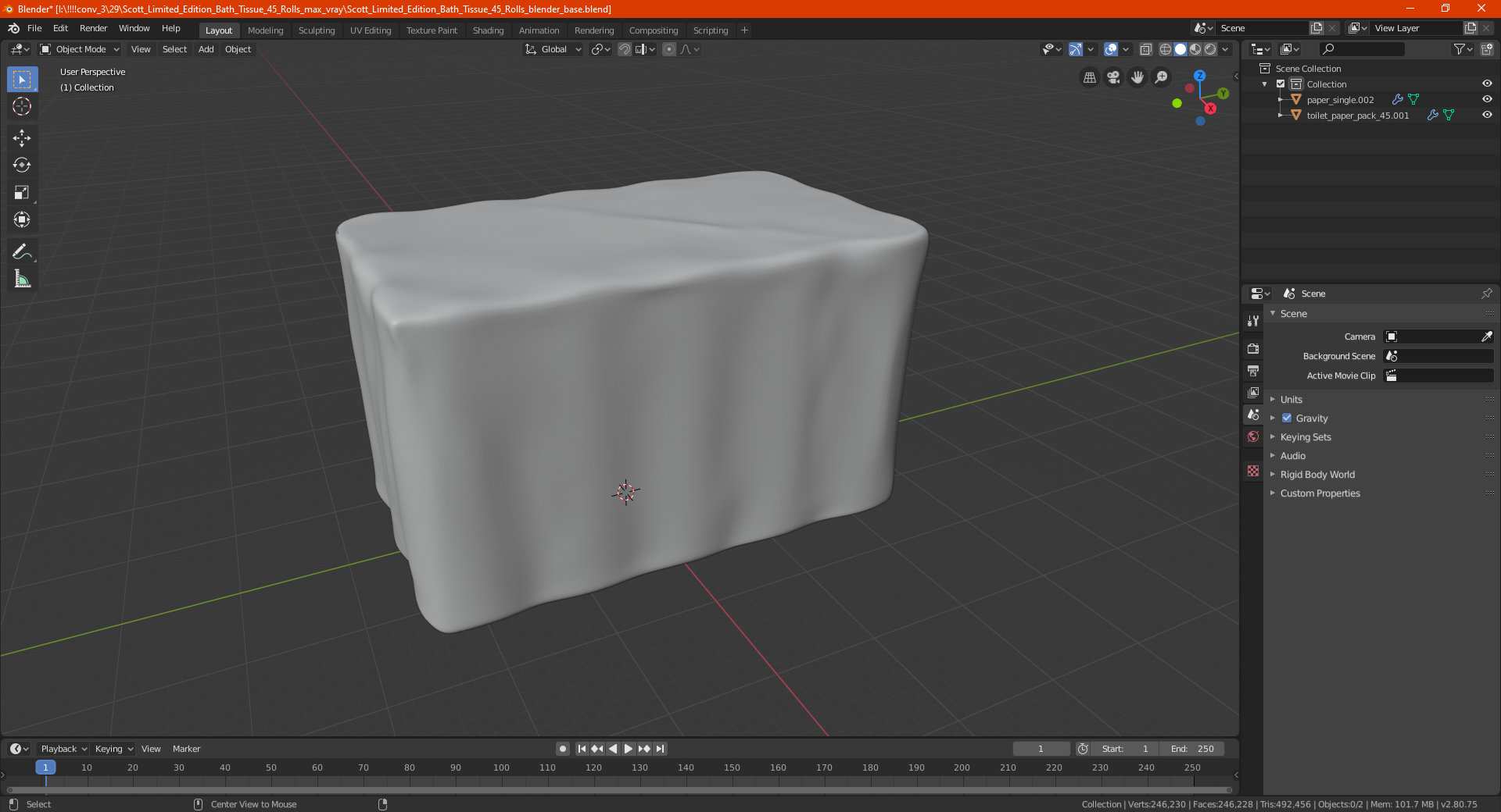Scott Limited Edition Bath Tissue 45 Rolls 3D